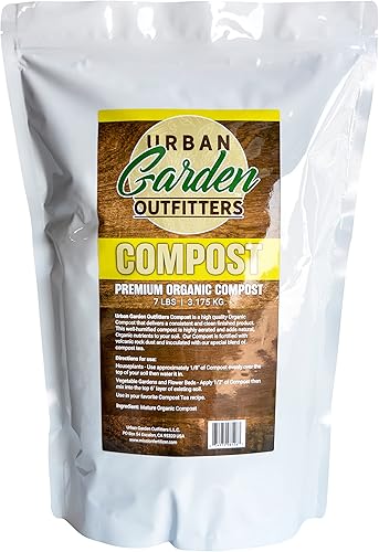 Compost orgánico de primera calidad, alimento natural para el jardín, bolsa resellable (bolsa resellable de 7 libras)