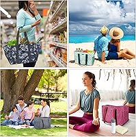 Vista 7 de BALEINE Suave bolsa de 9 galones extra grande, bolsa de almacenamiento plegable reutilizable (follaje antiguo)