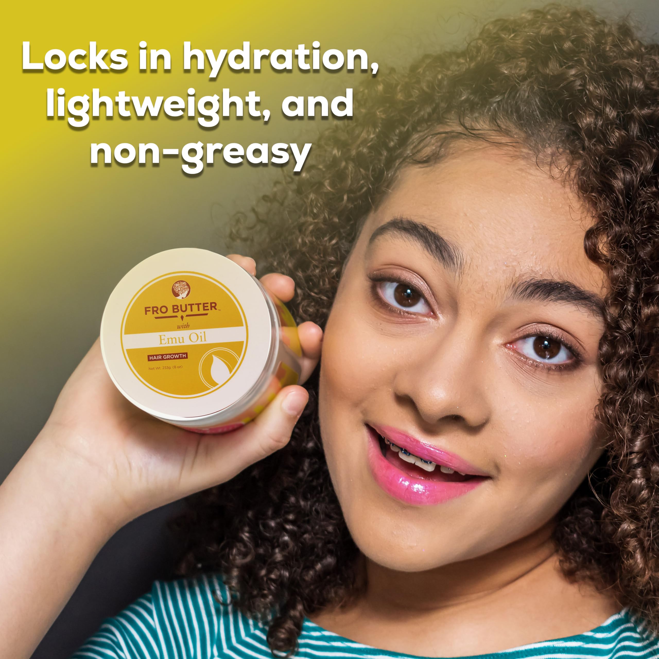 Z olejkiem Emu All Natural and Organic Hair masło firmy Fro Butter