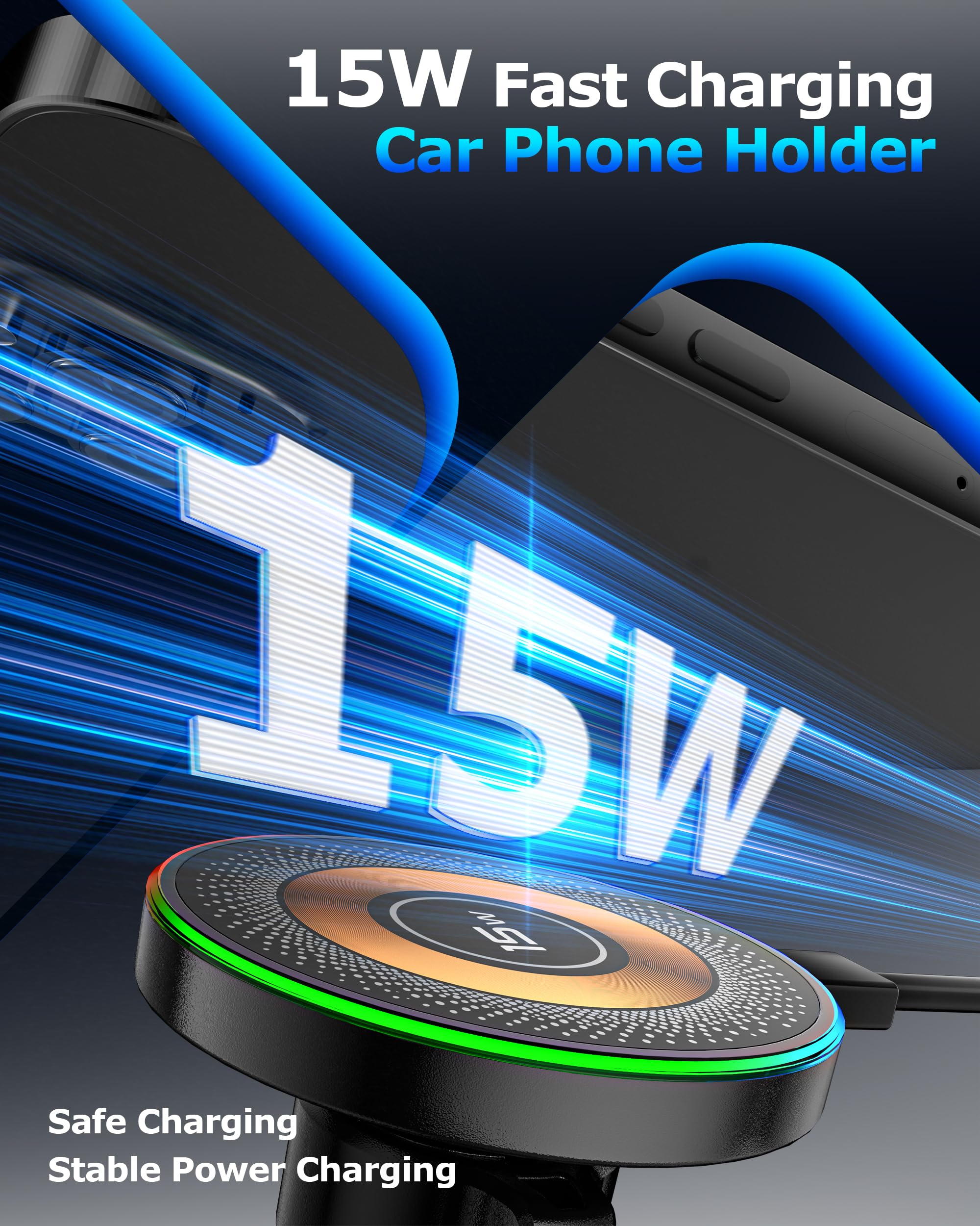 ZBF Mag-Safes - Supporto magnetico per auto, supporto magnetico per cellulare, compatibile con tutti gli smartphone 16, 15, 14, 13, 12 (ricarica aggiornata)