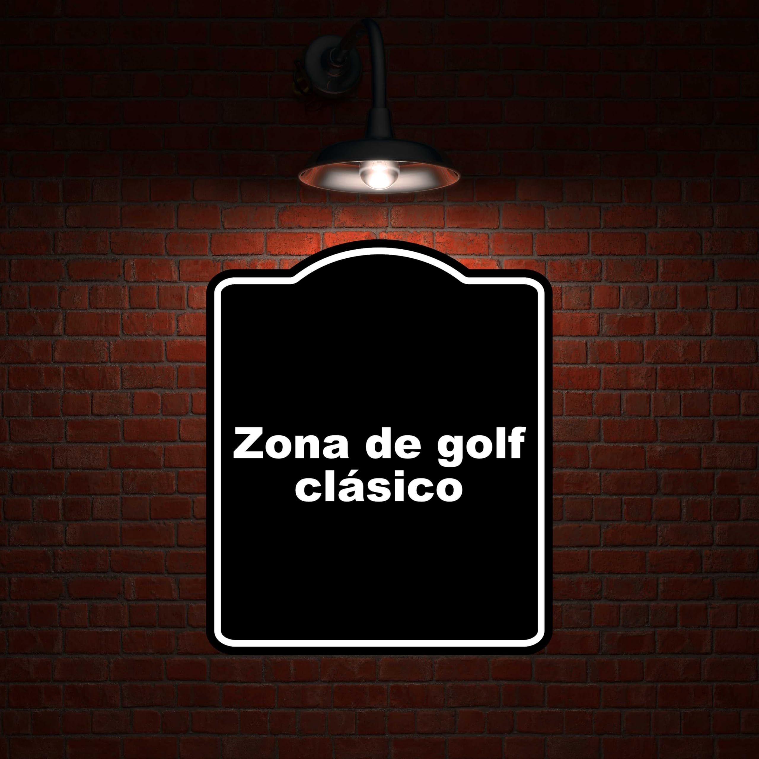 Zona de golf clásico BLACK Aluminum Composite Sign 15 x 18 inches