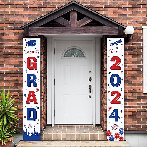 KatchOn, Cartel de graduaciĂłn de felicitaciones rojas y azules 72 x 12 pulgadas, sin bricolaje Cartel de puerta de graduaciĂłn de felicitaciones KatchOn, Cartel de graduaciĂłn de felicitaciones rojas y azules 72 x 12 pulgadas, sin bricolaje Cartel de puerta de graduaciĂłn de felicitaciones