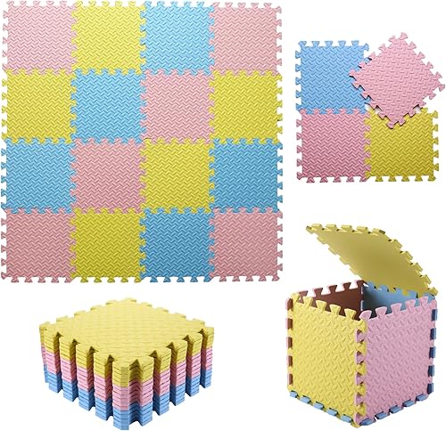 Miniatura 90 de Tapete de juego de espuma para bebé, tapete entrelazado de 0.4 pulgadas de grosor con colores sólidos, tapete de juego suave y no tóxico, tapete
