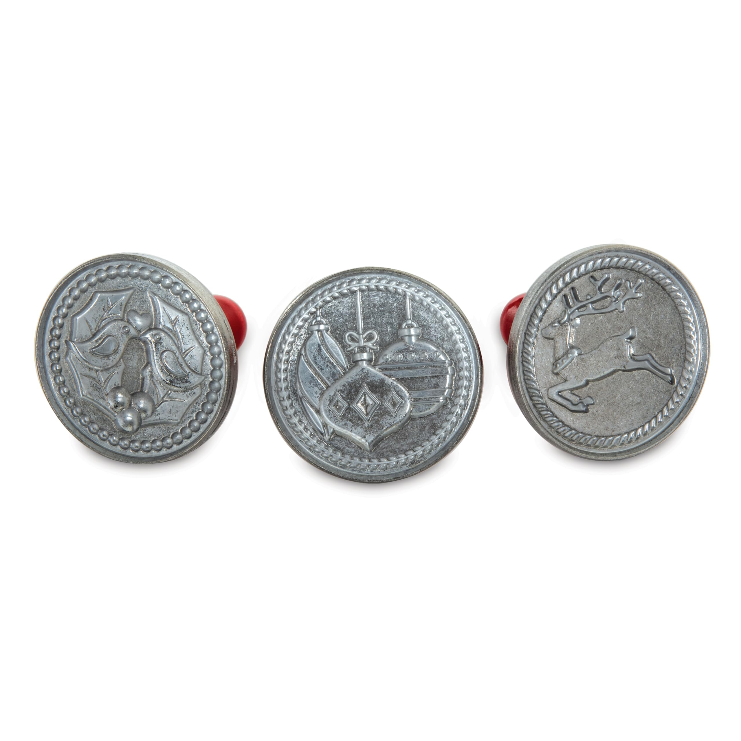 Nordic Ware Yuletide Cookie Stamps (Set of 3), Sturdy Cast Aluminium Cookie Stamp Set, Cookie Press Set Made in the USA, Sturdy and Durable Biscuit Maker Press Set