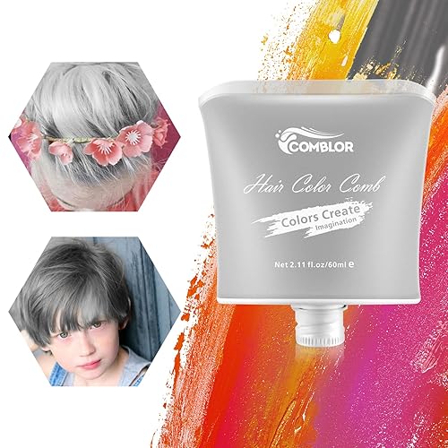 Tinte temporal para el cabello para niños, tinte gris de Comblor para el cabello, cera de color gris lavable para niñas, niños, adolescentes y disponible en Yaxa Mexico