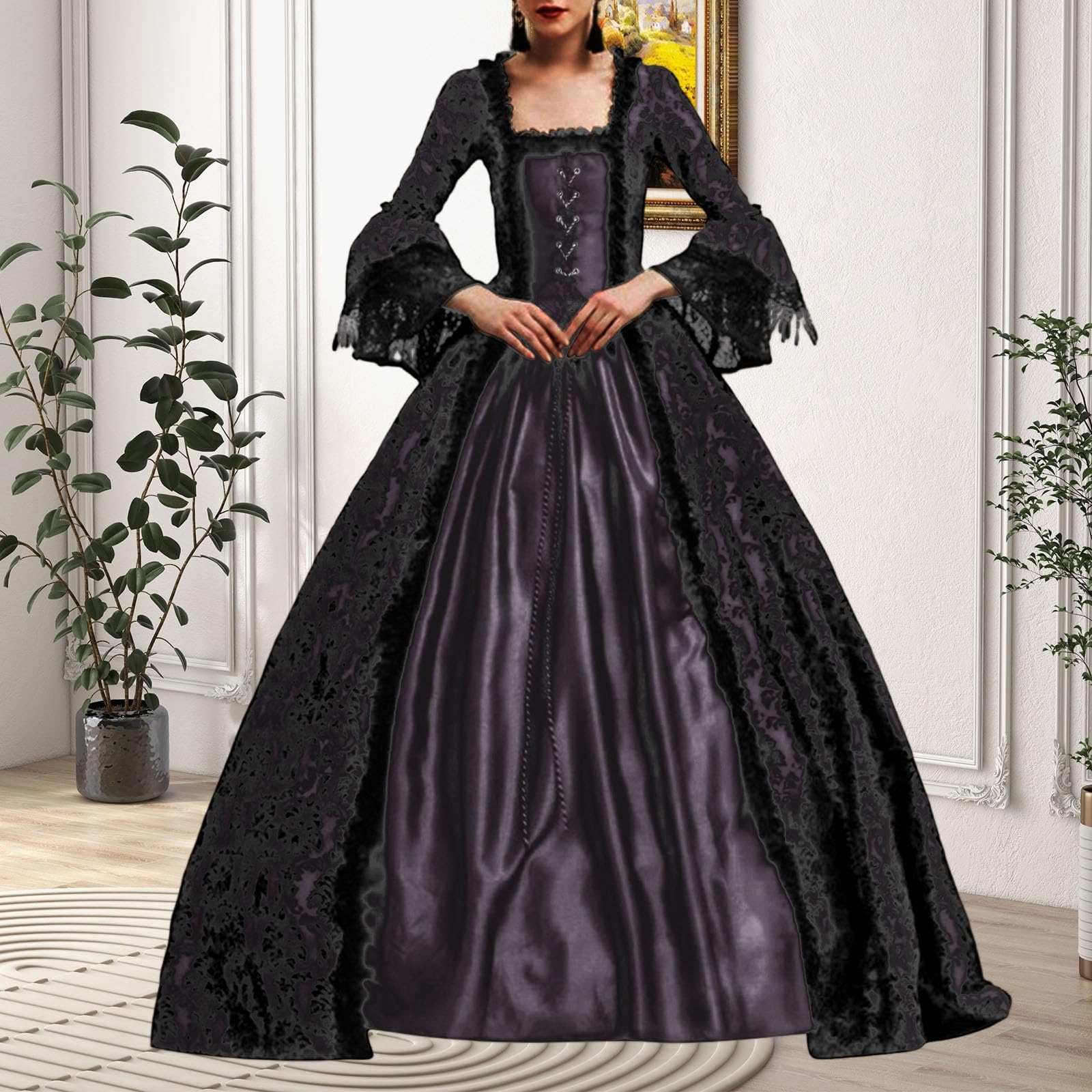 Abiti da cosplay per costumi in stile Halloween perfetti per tutte le stagioni, design elegante con motivi dettagliati, completa il tuo con tacchi alti