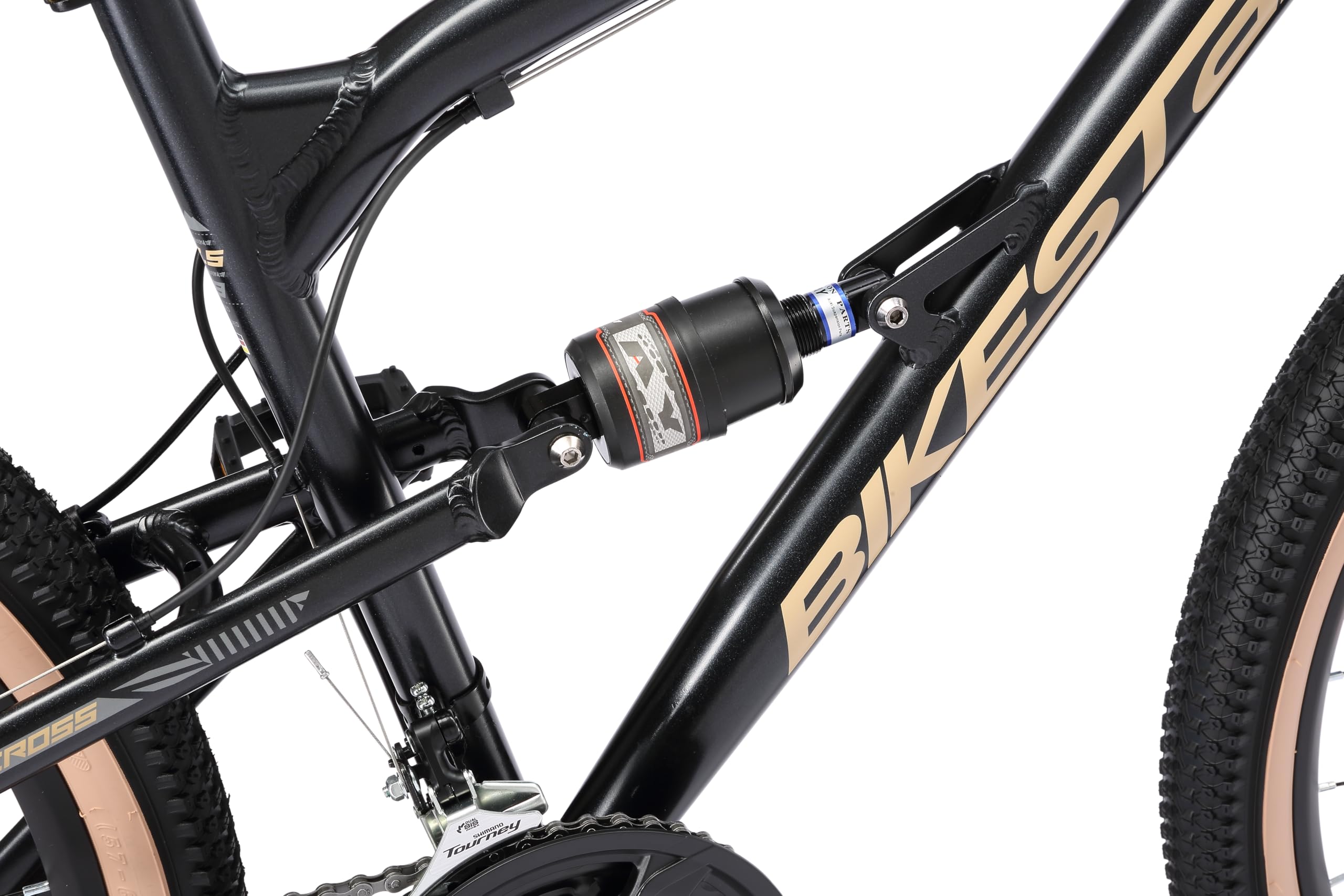 BIKESTAR MTB Mountain Bike Sospensione Completa in Alluminio, Freni a Disco, 26" | Bicicletta MTB Telaio 18" Cambio Shimano a 21 velocità |