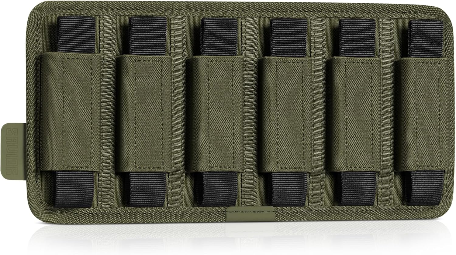 Savior Equipment Tactical Pistol Mag Pouch 9mm .40 45acp Open-Top Single & Double Stack Mag Holder Softshell Mags Storage Universal Magazine Carrier, Elastic Band to Hold Tight, Hook-Backed Panel