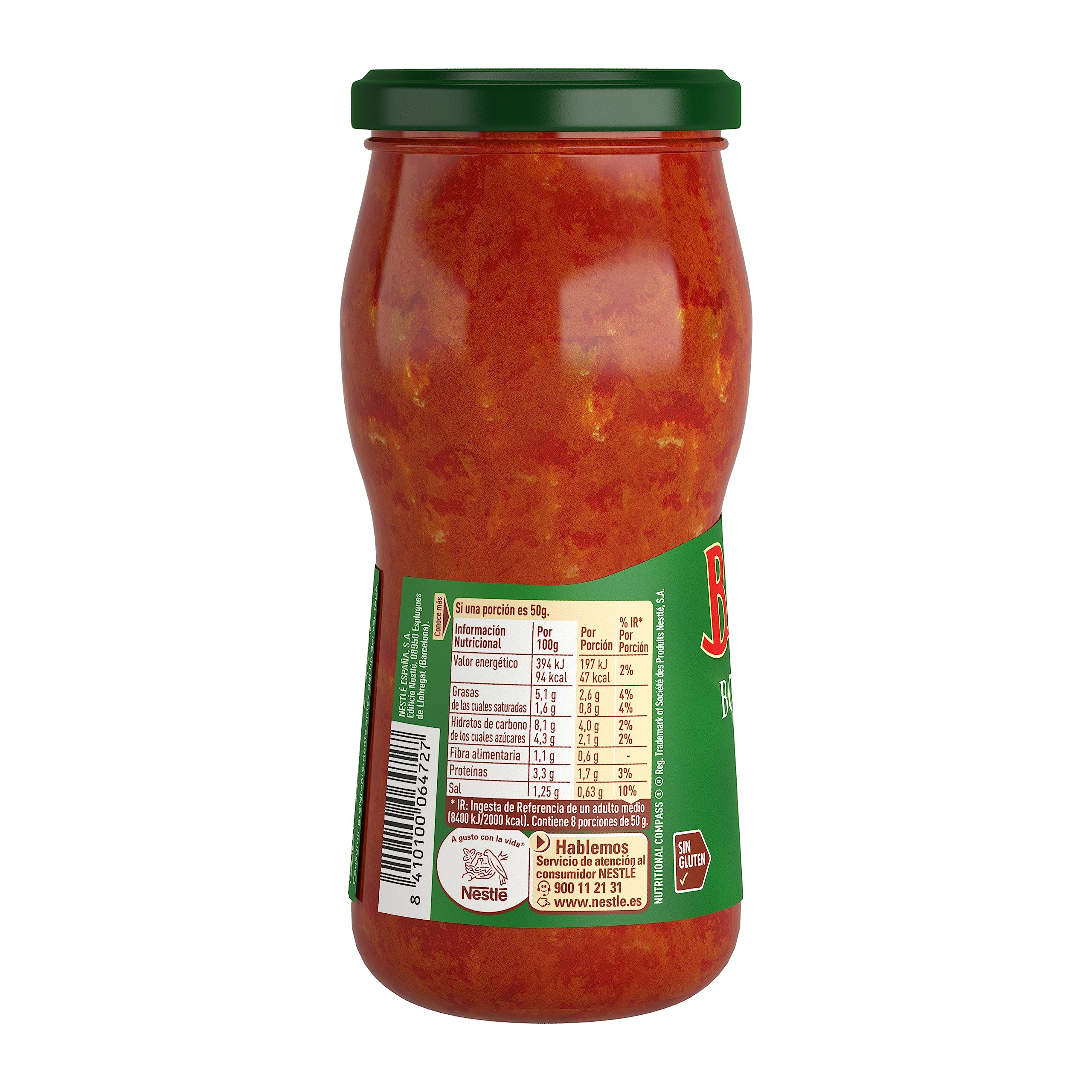 BUITONI Salsa Boloñesa Frasco 400g, Sin Gluten, Pack de 12
