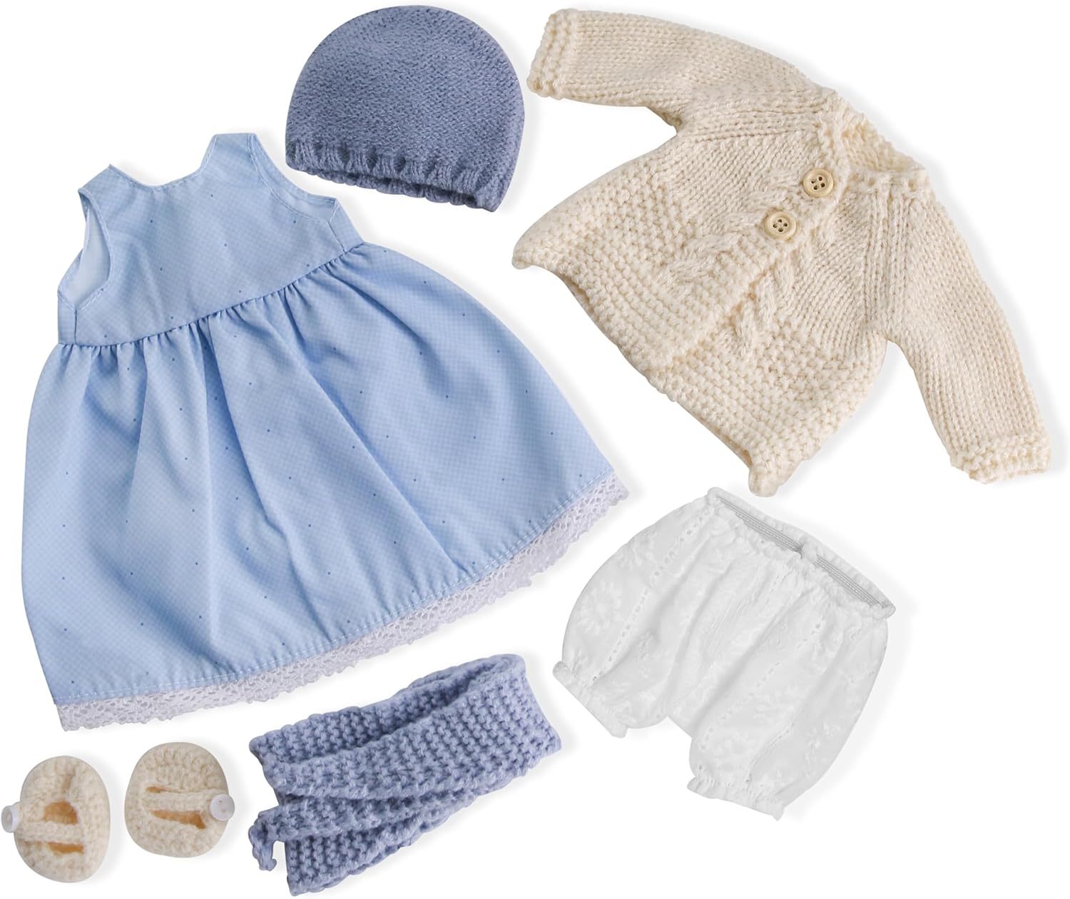 BlissfulPixie Handmade Waldorf Doll Clothes 12 inch Clothing Set with Pretty Box Girl Christmas Birthday Gift-Laura's Clothes Accessories