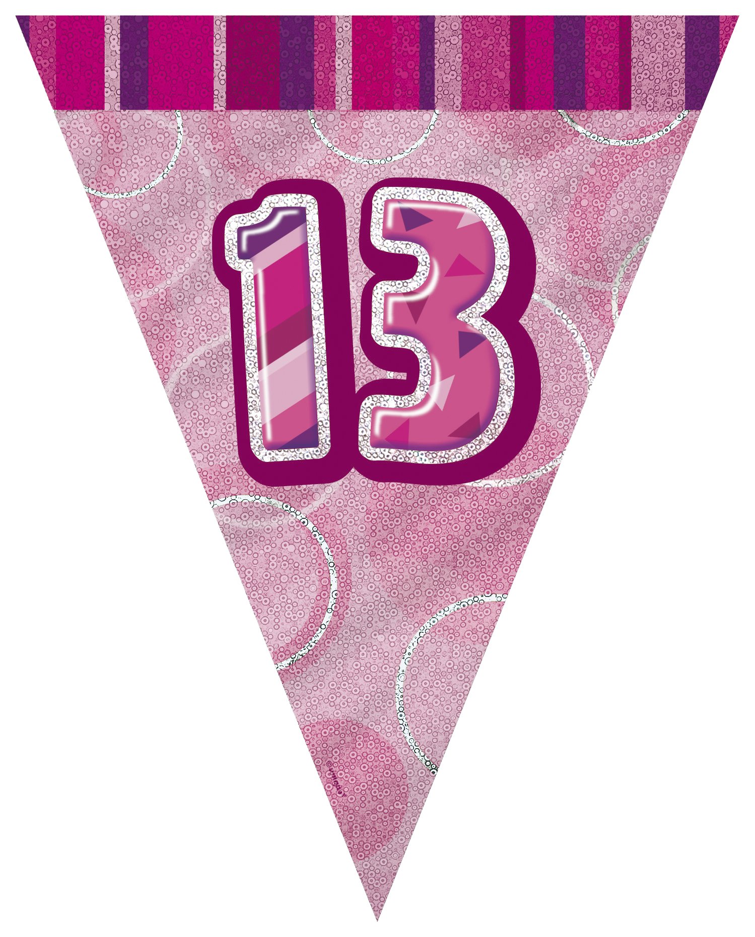 Unique Party 92068 - 9ft Foil Glitz Pink Happy 80th Birthday Banner — view 179