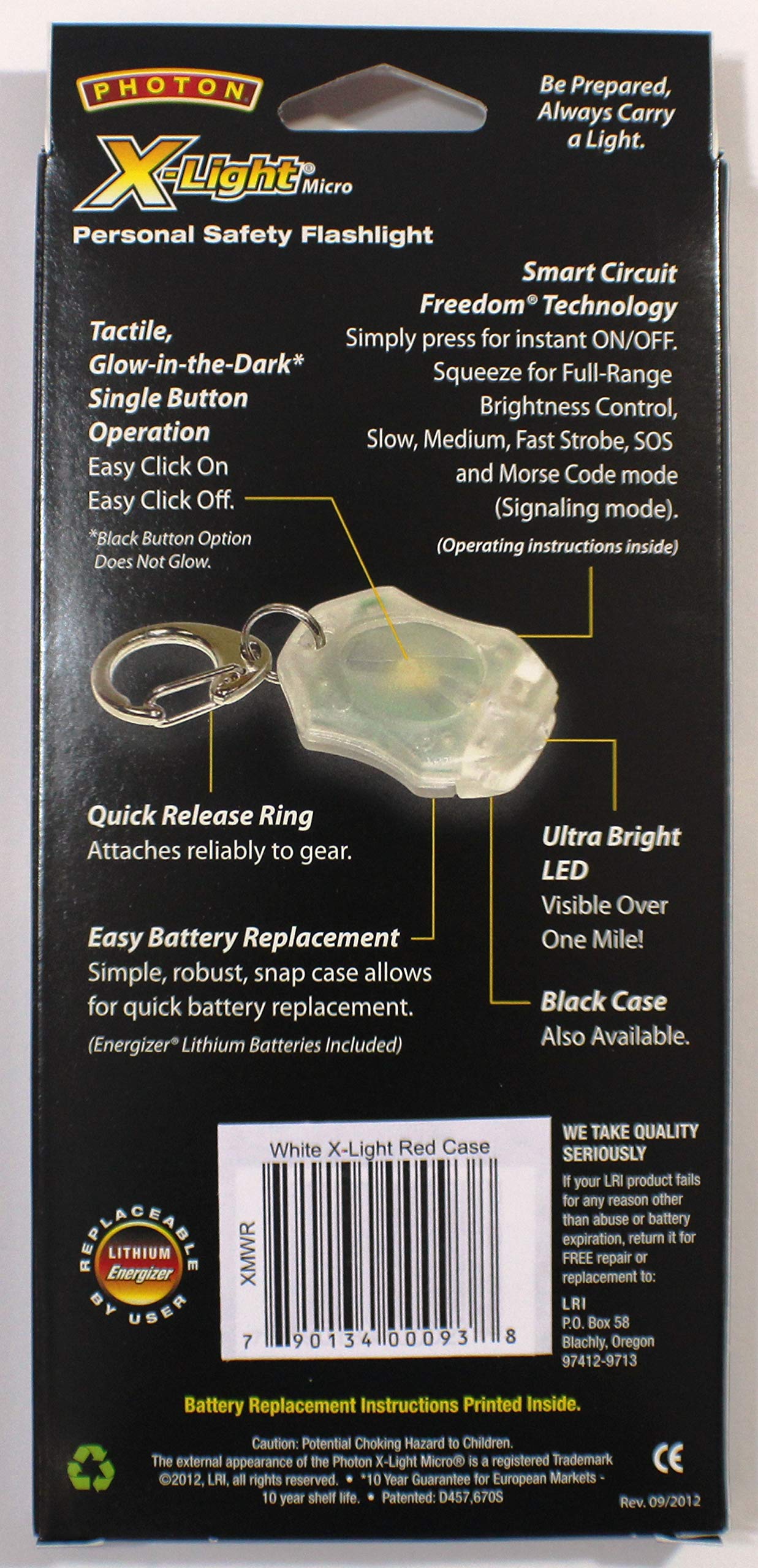 LRI XMWR X-Light Micro-Light LED Keychain Flashlight - Red Case With Photon Freedom Technology - View #6