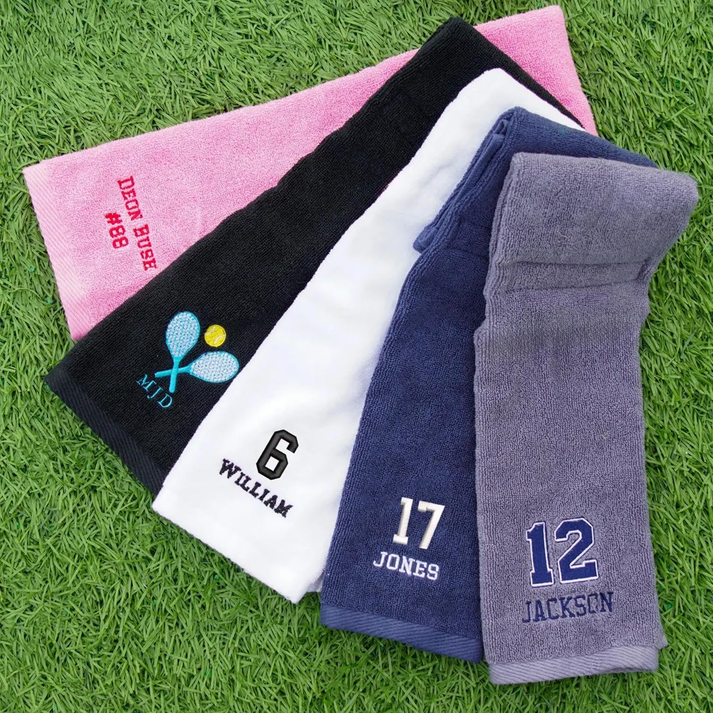Asciugamano per il sudore personalizzato, asciugamano personalizzato per lui, asciugamano da bagno con nome ricamato, regali per giocatori di squadra, tennis, basket, baseball (1 pz)