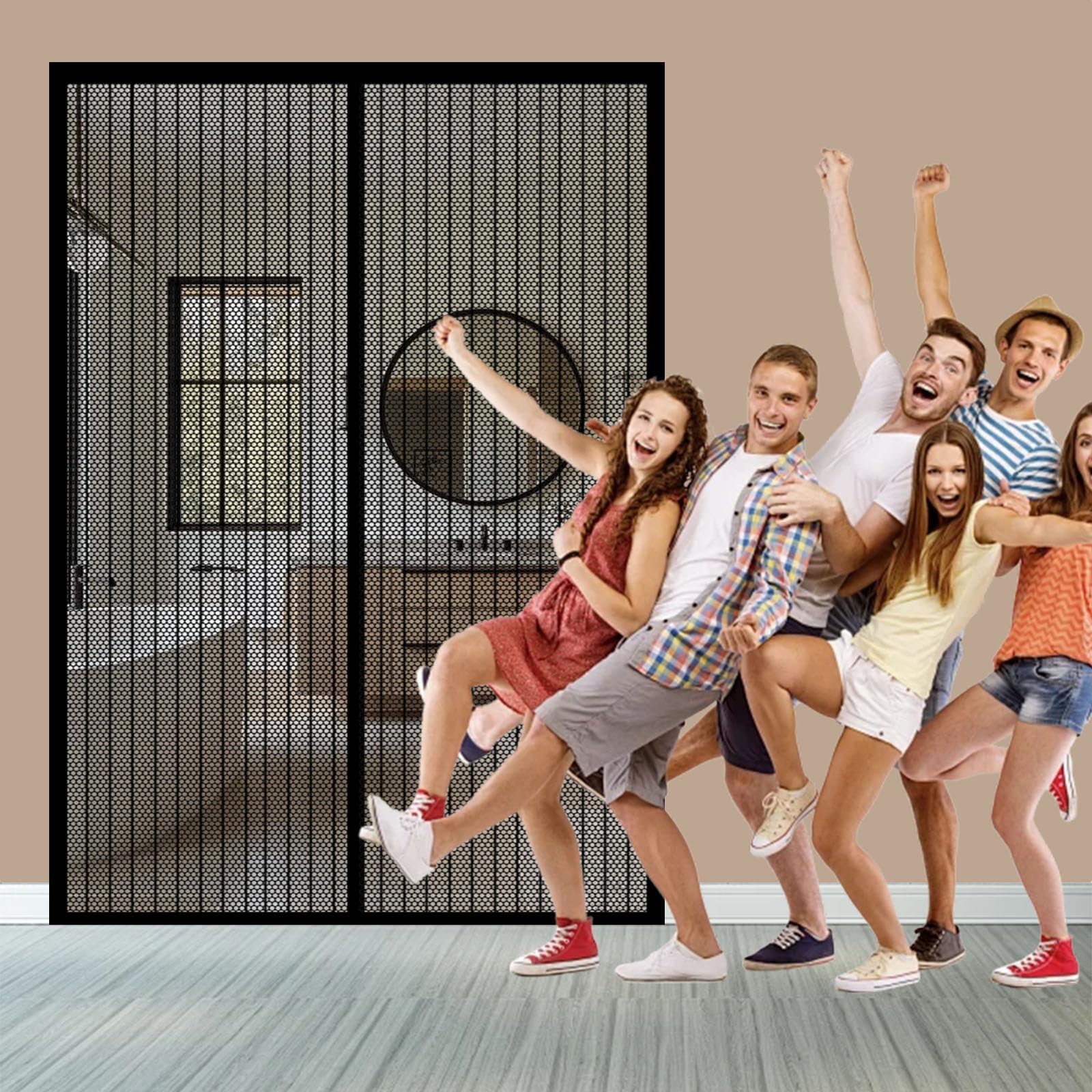 Moustiquaire magnétique 146 x 235 cm anti insectes pour portes et fenêtres