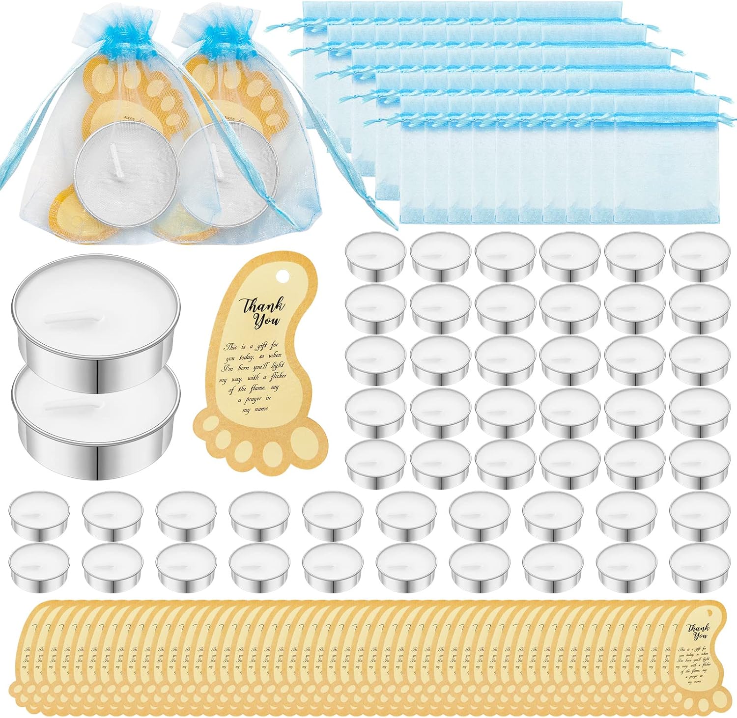 50 Sets Baby Shower Party Candles Favors for Guests, Baby
