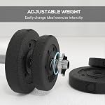 Soozier Adjustable Dumbbells 2 x 33 lbs Weight Set for Body Fitness Lifting Training, Dumbbell Hand Weight Barbell for Home Office Gym, Black