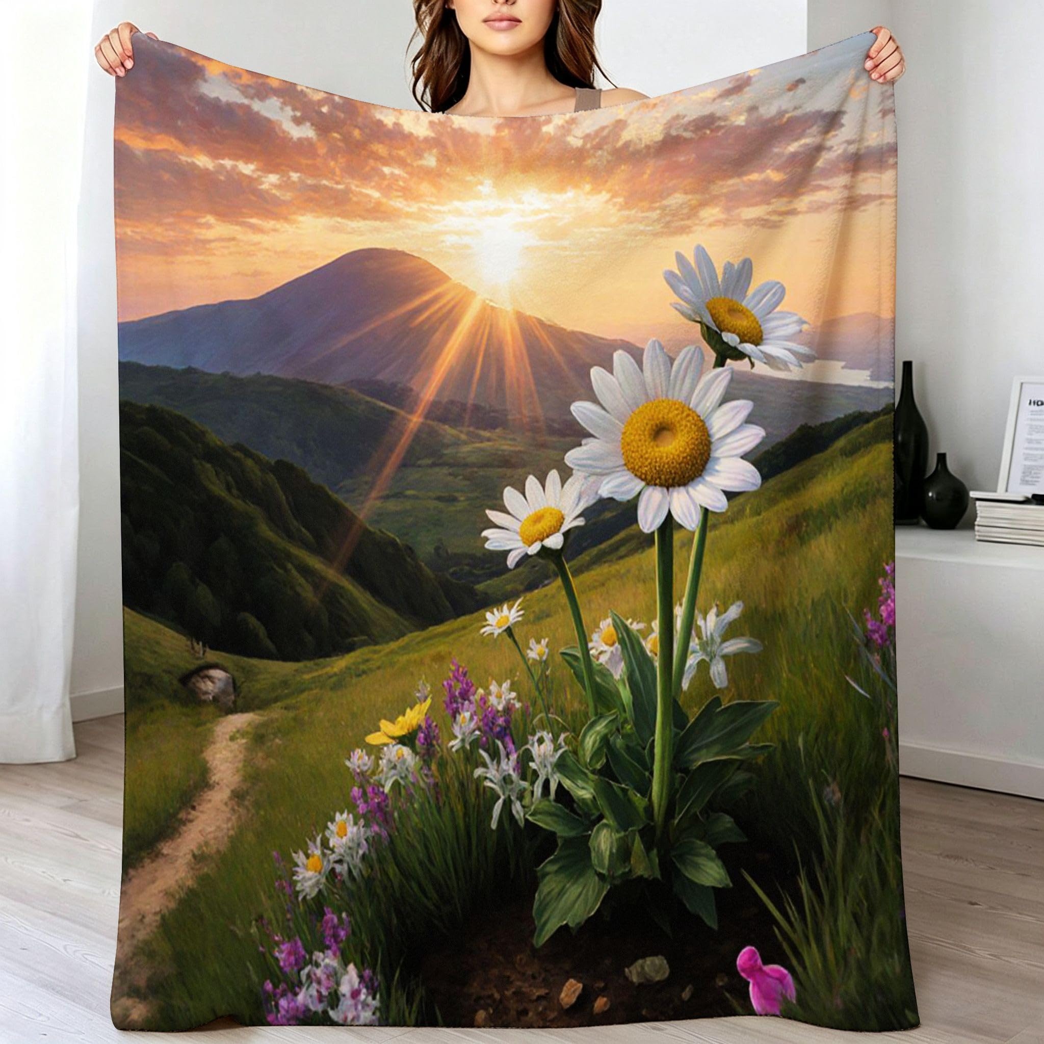 3D Druck Fleecedecke für Zwei 220x240 cm Grüner Berg a1476