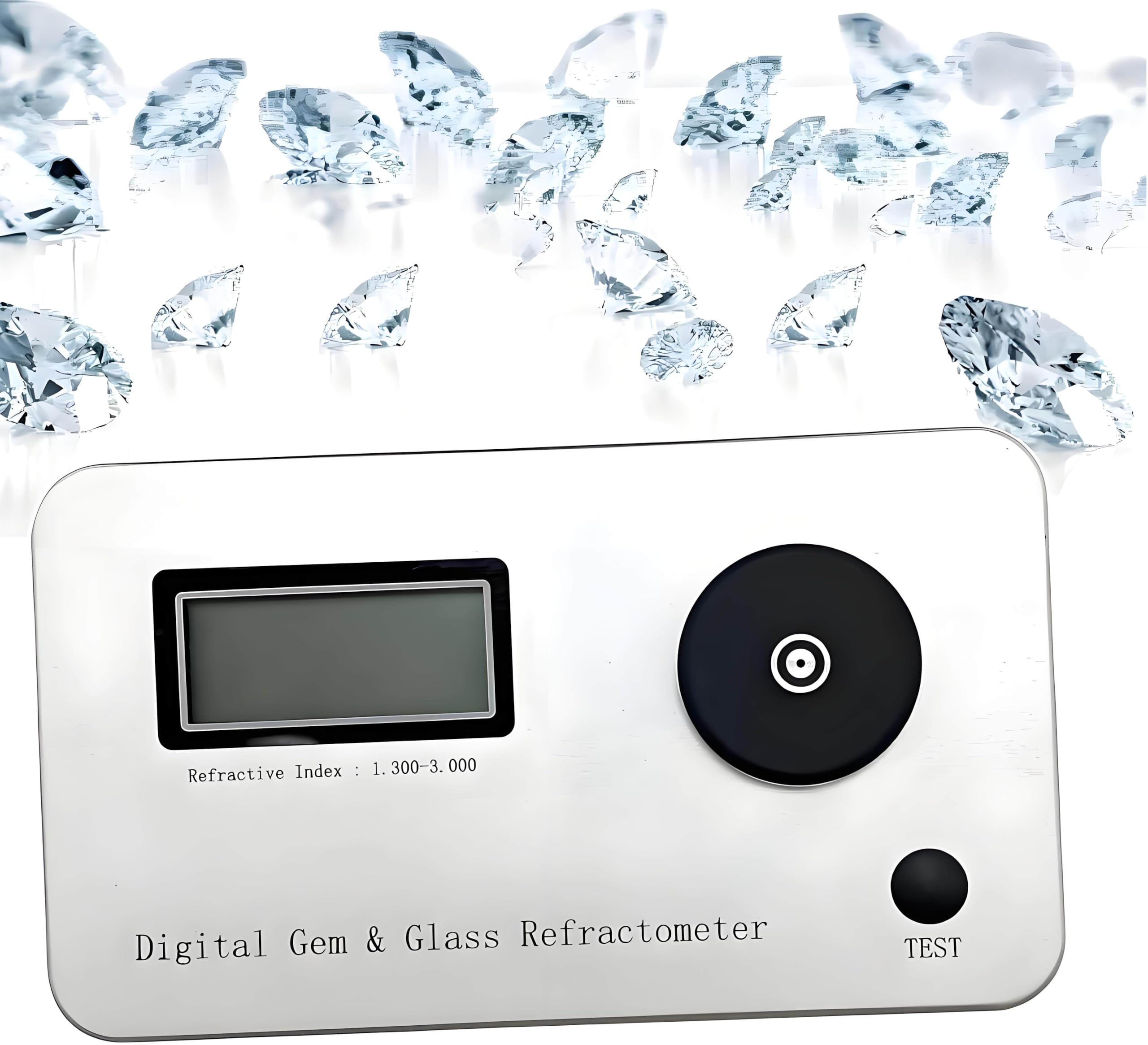 GSHSHOU Digital Gemstone Refractometer,Refractometer Jewelry,Jewelry Authenticity Tester with LCD Screens,refractive Index 1.300-3.000,for Jewelry, Jade, Crystal