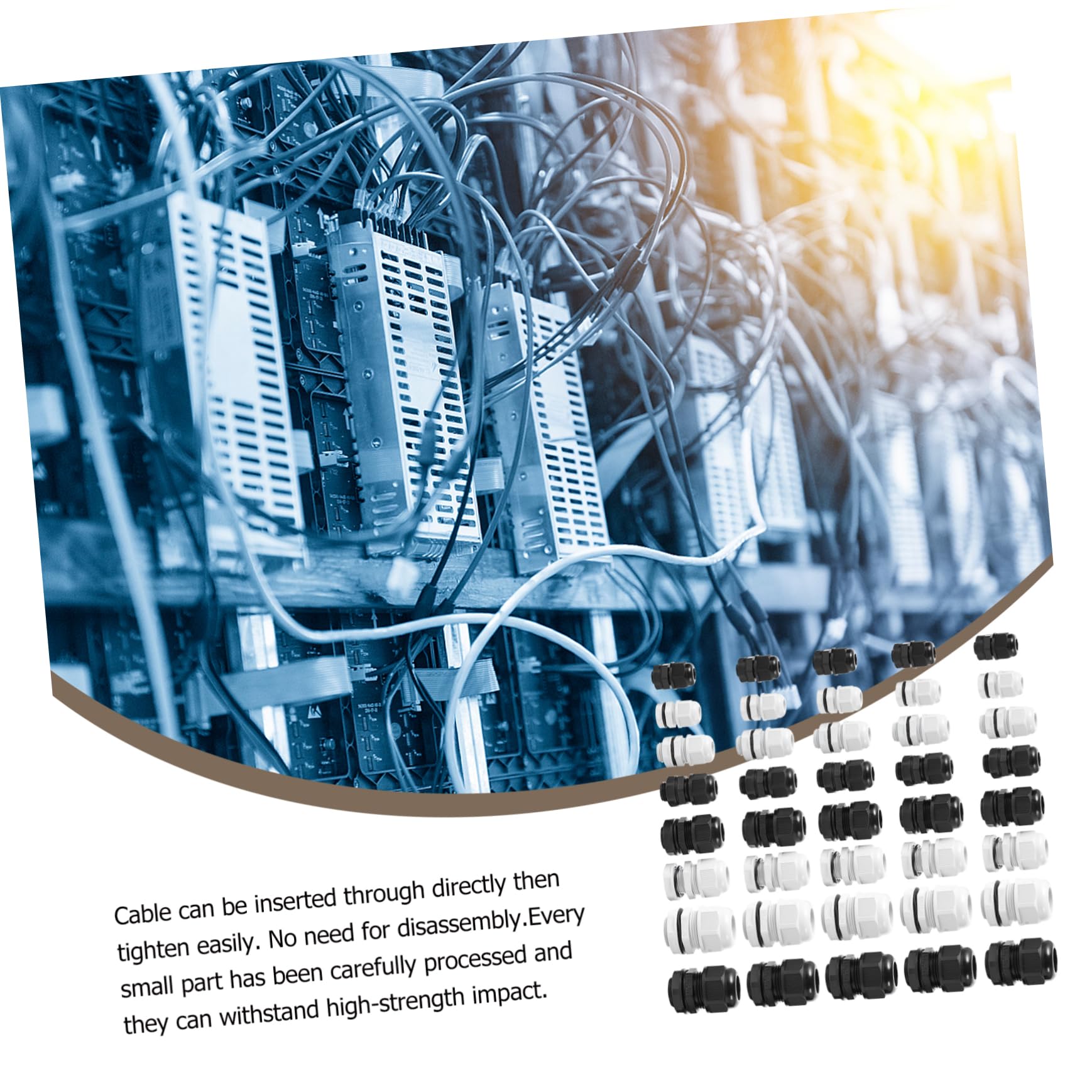 SHINEOFI 40piezas Prensaestopas Conector De Cable Para Conector Estanco Para Prensaestopas De Plástico Cables