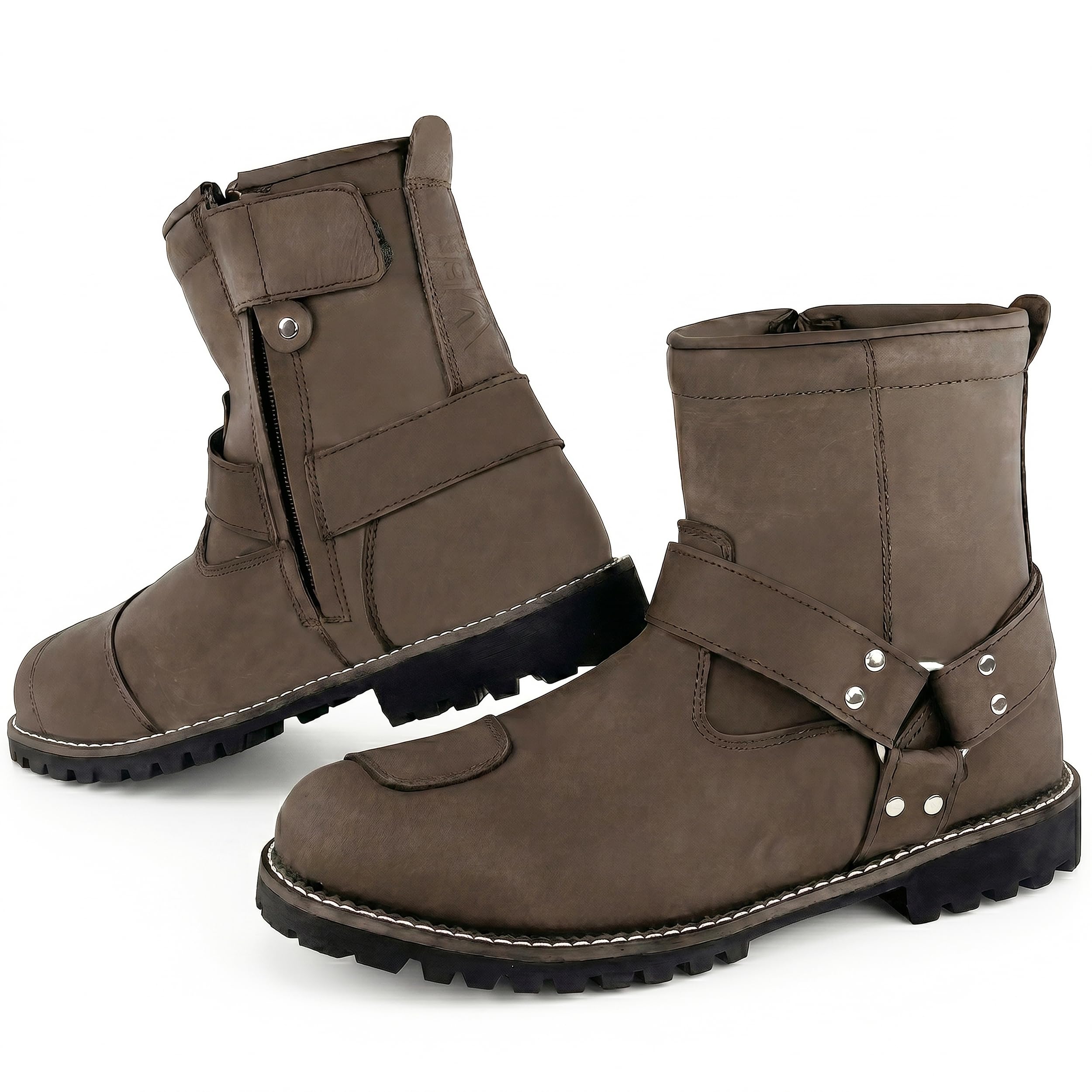 VPR Viper R40 Echtleder CE Motorrad Touren & Reitstiefel Herren - Kurze Knöchel Motorradstiefel Wasserdicht Membran Atmungsaktiv CE EN13634:2020 Schutzschuhe
