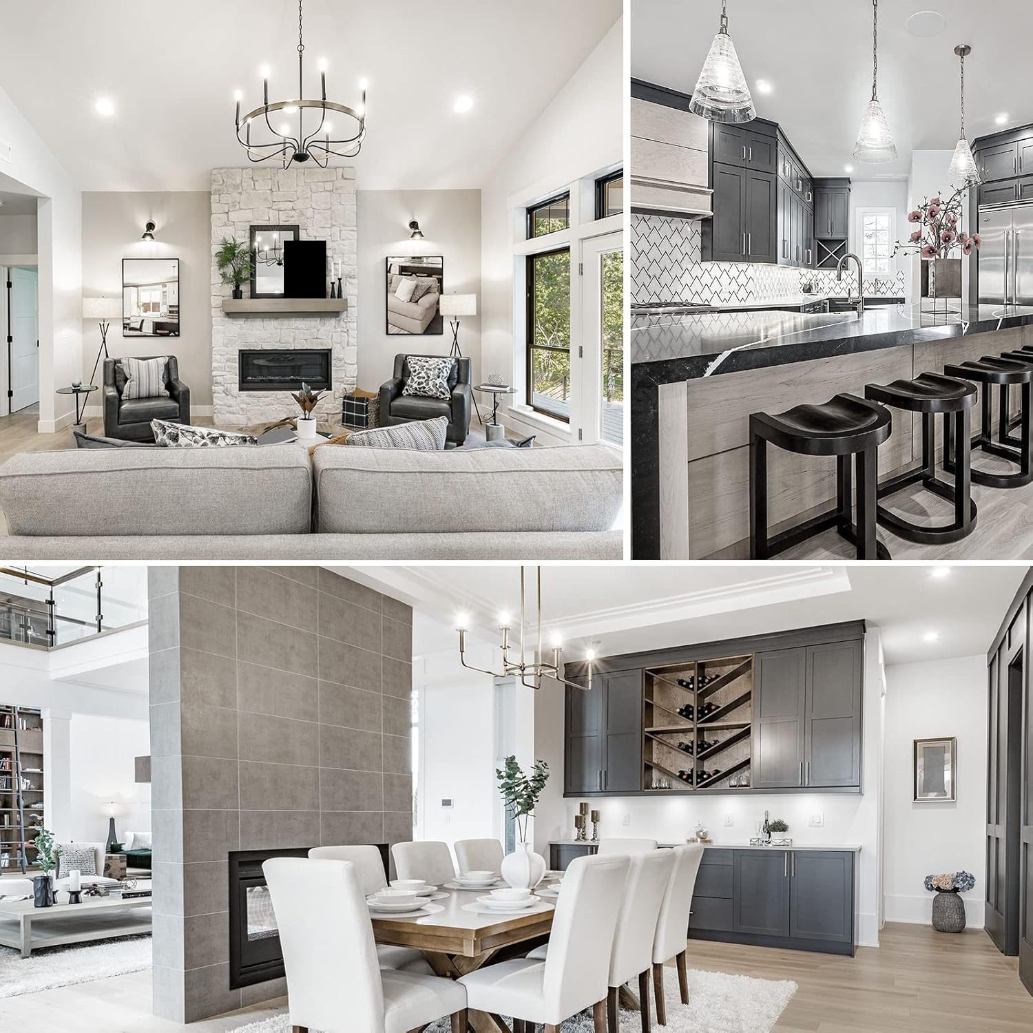 LUXRITE E12 Candelabra LED Light Bulbs 60 Watt Equivalent, 4000K Cool White, Enclosed Fixture Rated, Dimmable Chandelier Light Bulbs, 4.5W, 500 Lumens, HX10.5 Glass, Wet Rated, UL Certified (6 Pack)