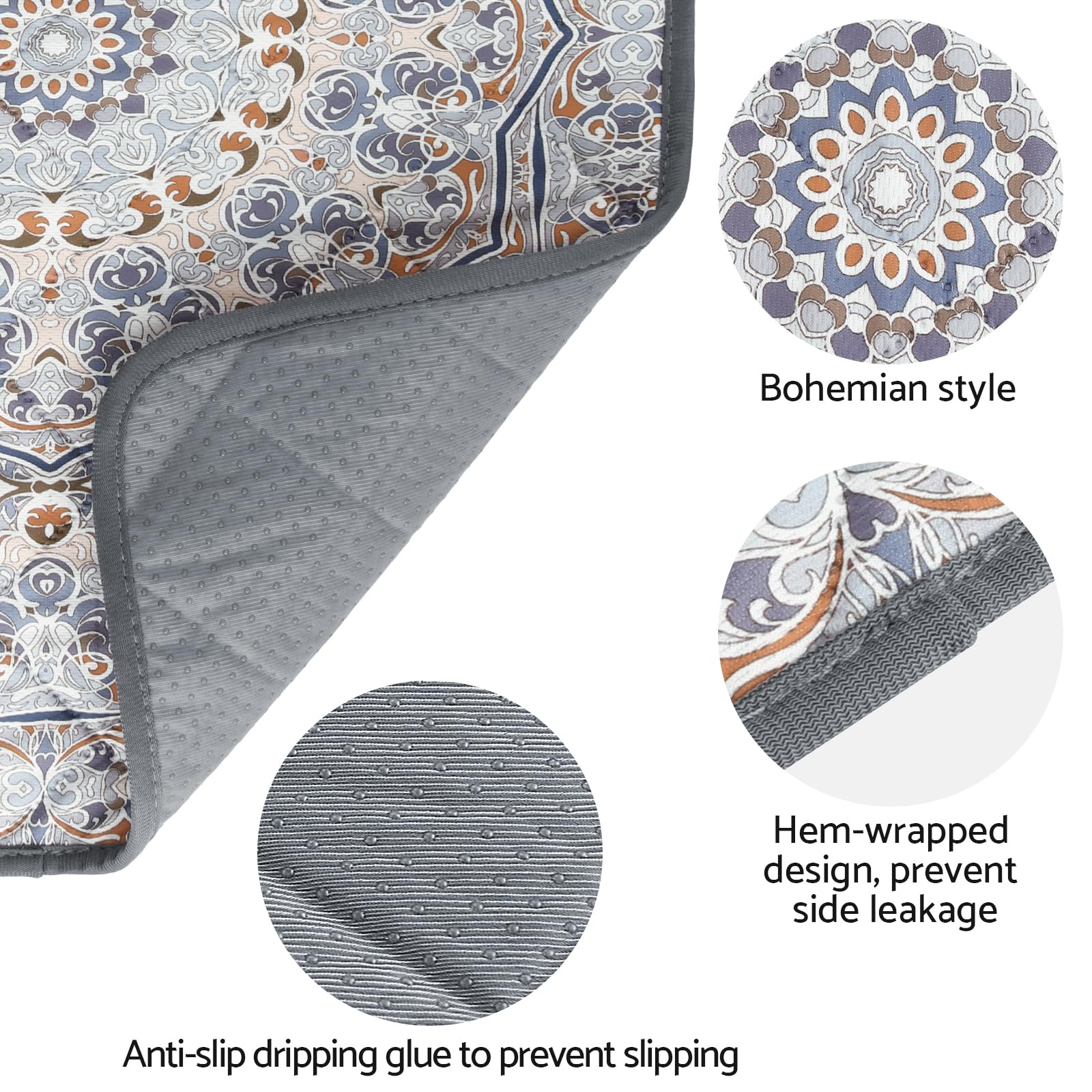 2PCS Tappetini Riutilizzabili per Cani, 92x92 cm, Assorbenti, Impermeabili, Antiscivolo e Lavabili, Cuscinetti Lavabili per l'addestramento dei Cani, Ideali per Gabbie, Pavimenti e Mobili