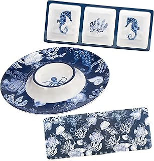 12 Cheap Backyard Patio Ideas for Stylish Low Cost Upgrades 98 Sea Life Melamine 3-Piece Hostess Serving Set – Coastal Ocean-Themed Chi...
