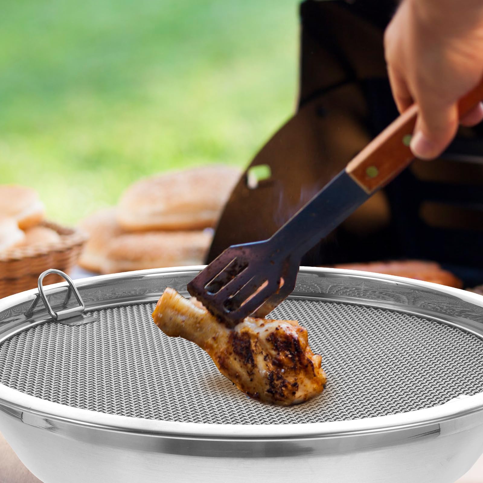 Vassoio in Acciaio Inossidabile per Scolatura Olio, Piastra Multiuso Resistente e Spessa, per Uso Domestico e Professionale, Design Semplice e Funzionale