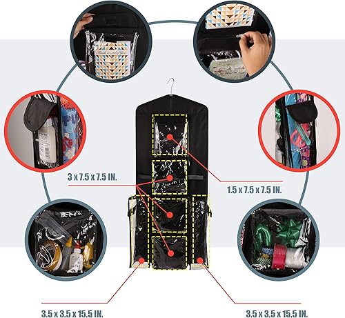 Miniatura 8 de Bolsa de regalo colgante de doble cara y organizador de papel de regalo (negro)