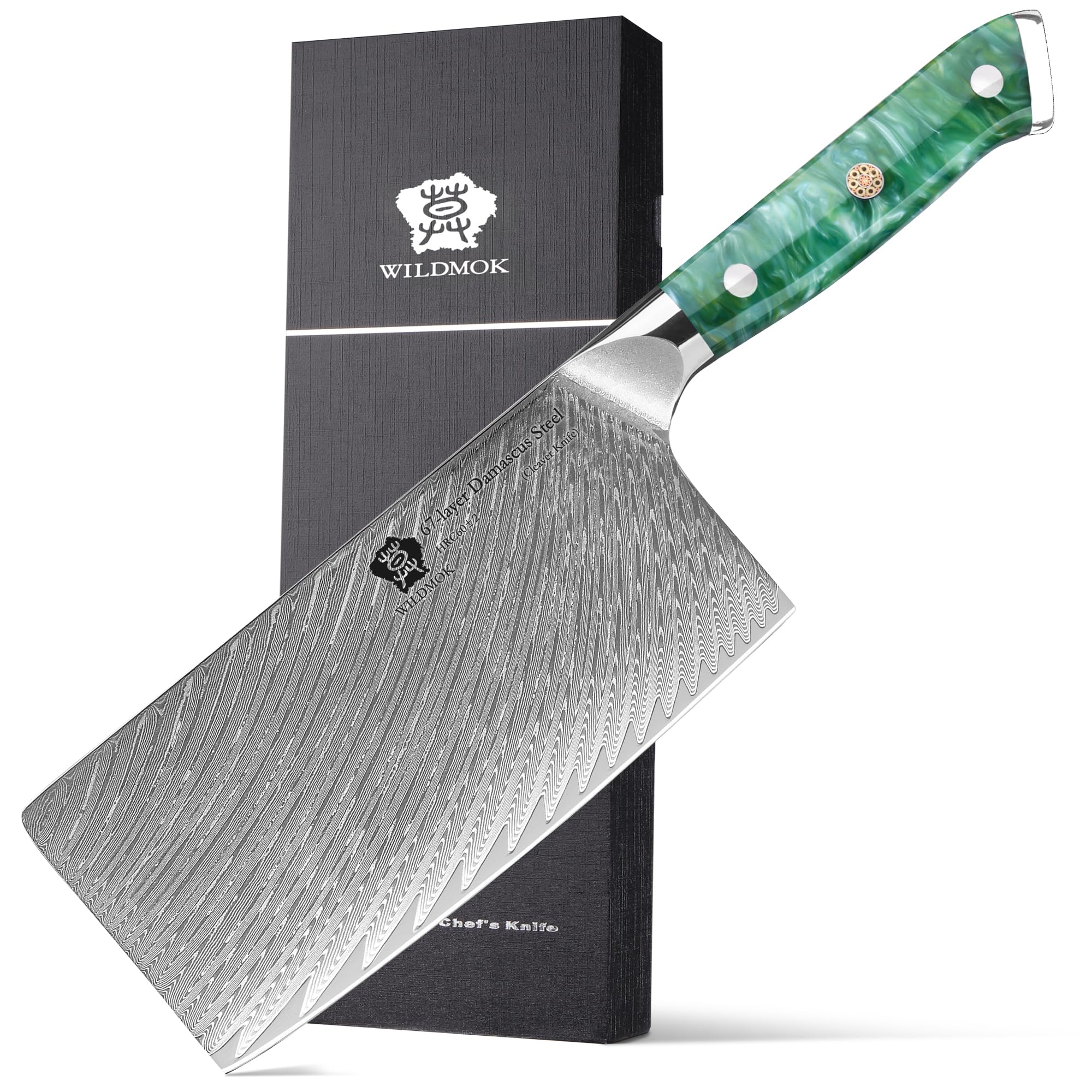 WILDMOK Damascus Boning Knife, 7 inch Super Sharp Fillet Knife, Japanese Damascus Steel, Full Tang Resin Handle, Includes Gift Box — Amazon image 12