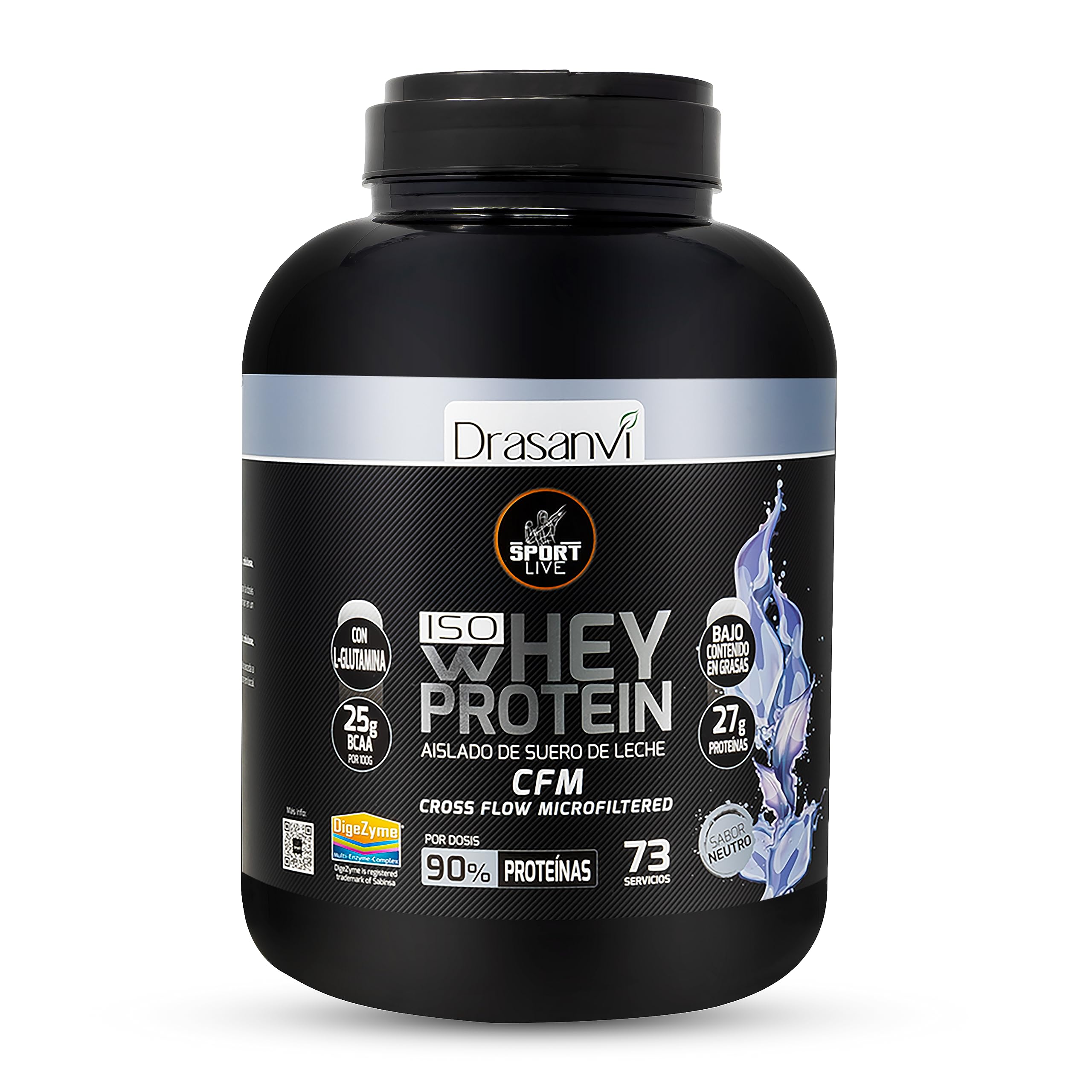 SPORT LIVE Whey protein isolate NEUTRA | Aislado de proteína en polvo | Proteinas whey isolada de suero de leche | Proteinas que ayudan a aumentar tu masa muscular | 2,2KG |Drasanvi