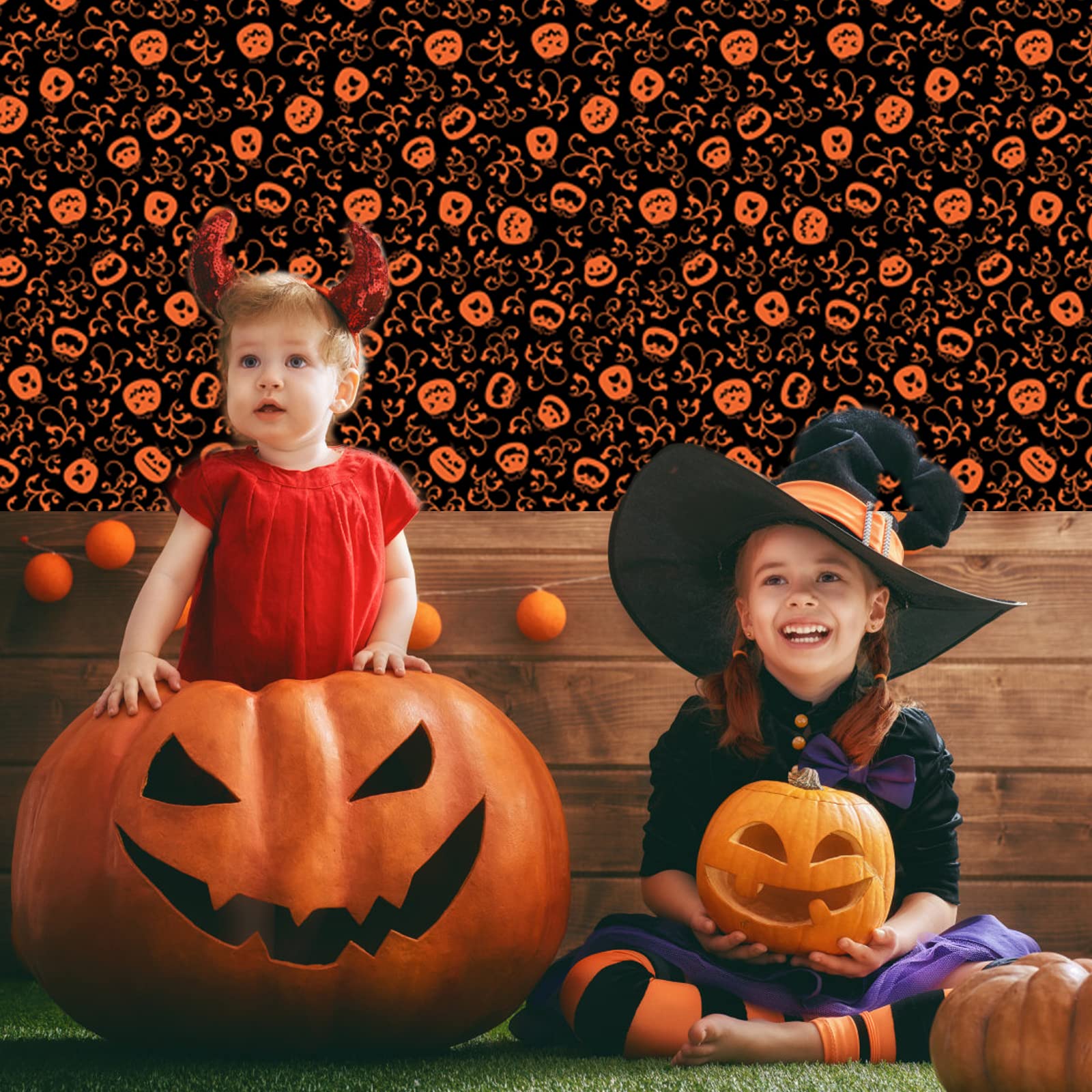 DOMIKING Nappe Citrouille Happy Halloween, Nappe Pour Tables Rectangulaires, Parfaite Pour Halloween, Nappe Pour Cuisine, Dîners, Fêtes, Décoration De Table De 137 X 183 Cm