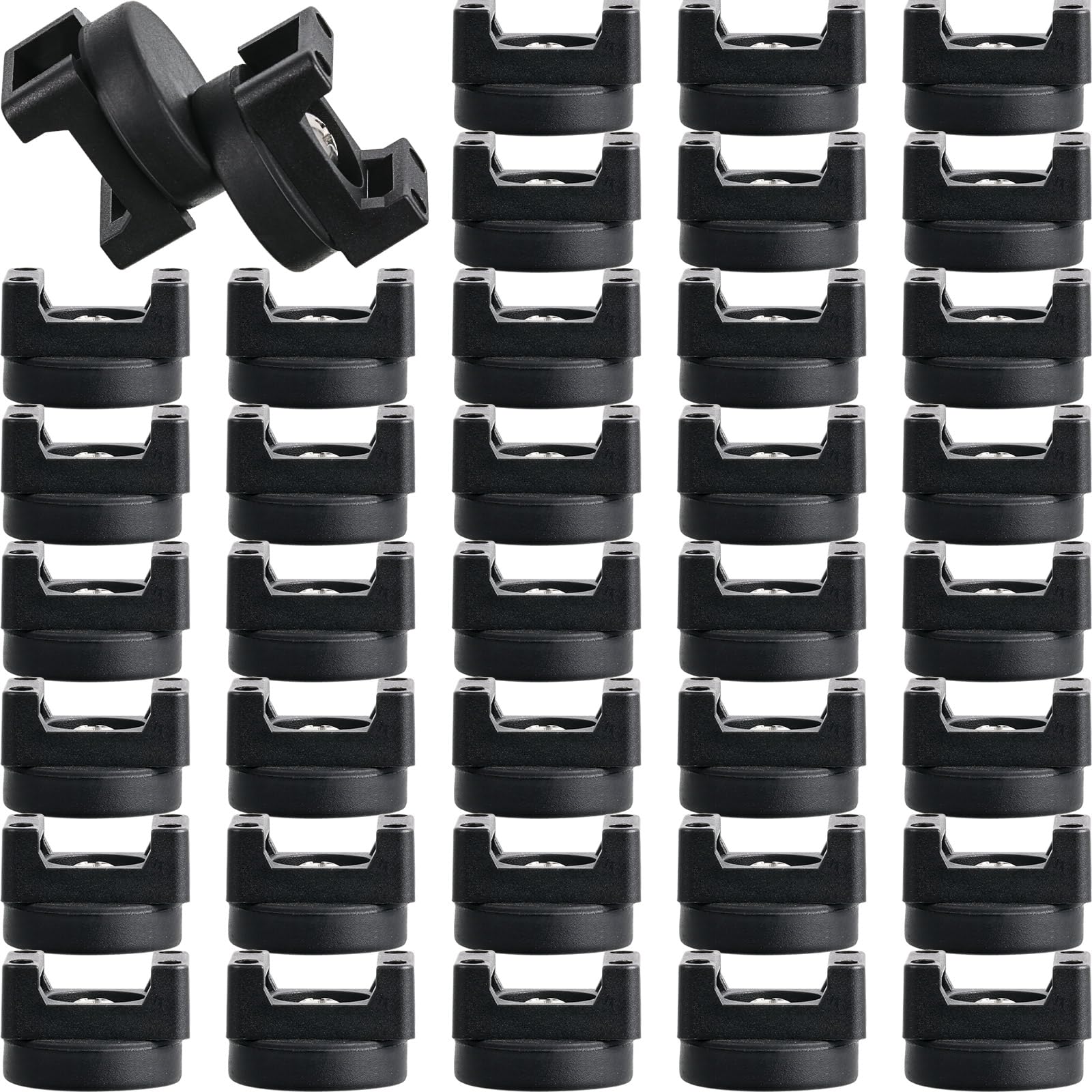 Yookeer 40 Pcs Magnetic Zip Tie Mount Cable Clips Black, 22 mm