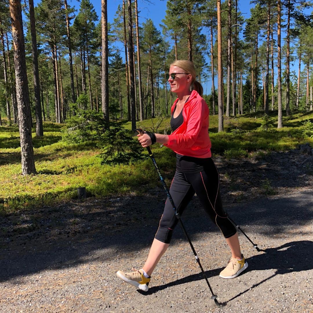 BungyPump Slimline - Bastoni da allenamento Nordic Walking con 4 kg di resistenza e sospensioni (95-135 cm), per allenamento quotidiano e riabilitazione, con cinturino da polso e piedini in gomma