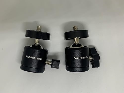 Miniatura 5 de KASINshooting Paquete de 2 adaptadores de trípode monopié Hot Shoe 14 "Mini cabeza de bola para video digital Insta360 Smartphone Go Pro Cámara