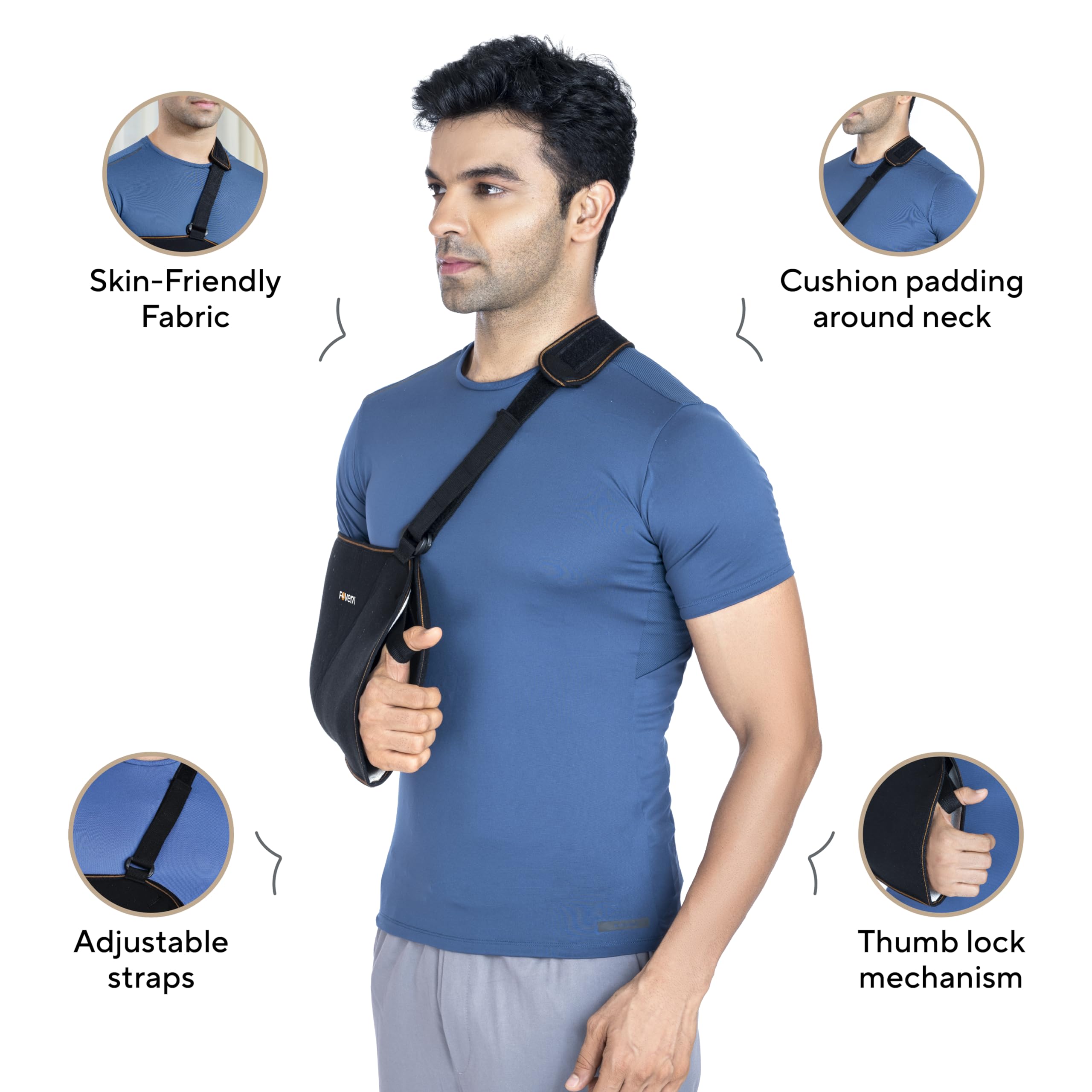 FOVERA Arm Pouch Sling (Baggy), Shoulder Support for Fracture, Immobilization, Prevents Shoulder Dislocation, Skin Friendly & Breathable Material (Size - XXL) 4