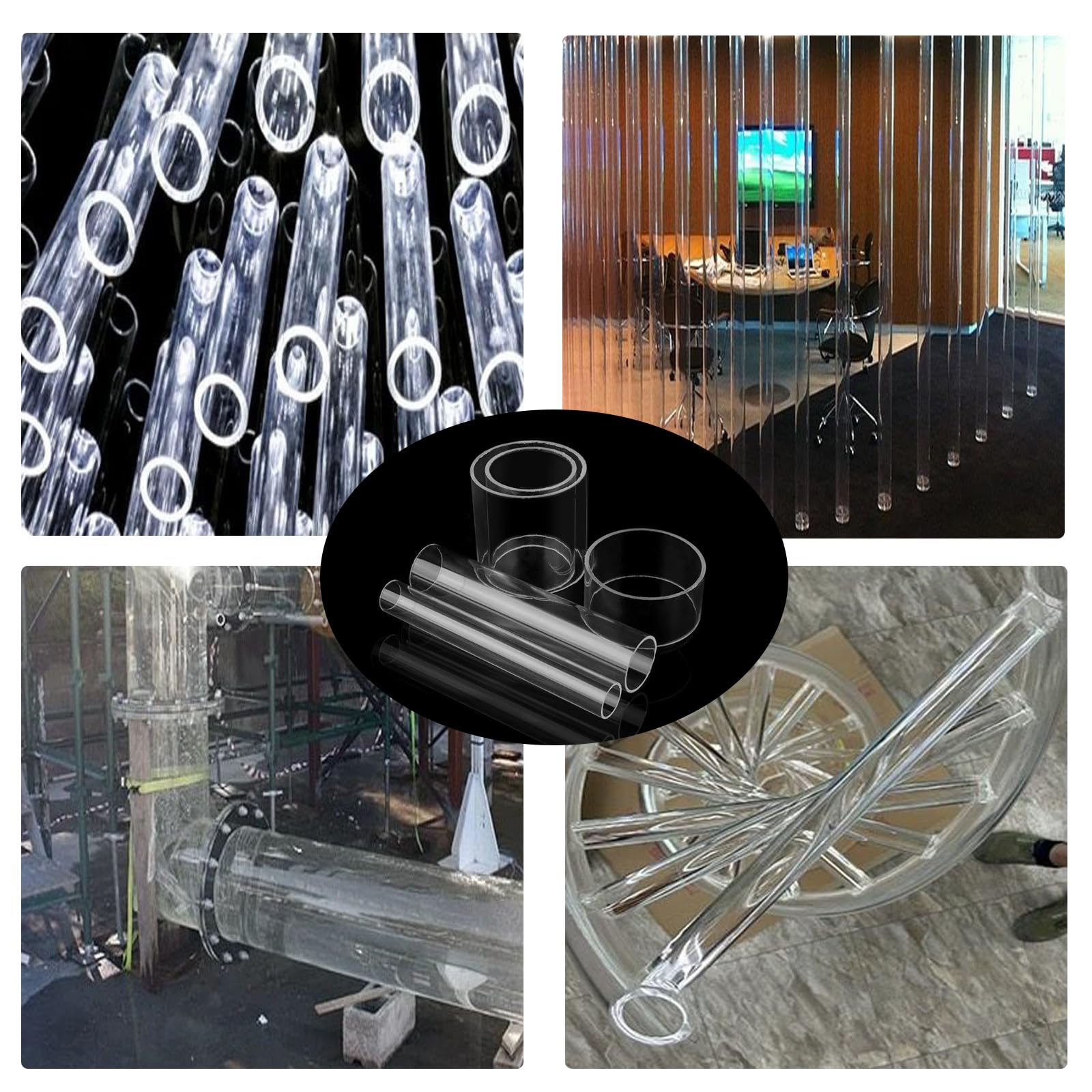 Tubo Acrilico Trasparente Cilindro Cavo Rotondo in Plastica Rigida con Superficie Liscia per DIY Creativo Display Industria e Laboratorio,140mmx3mm