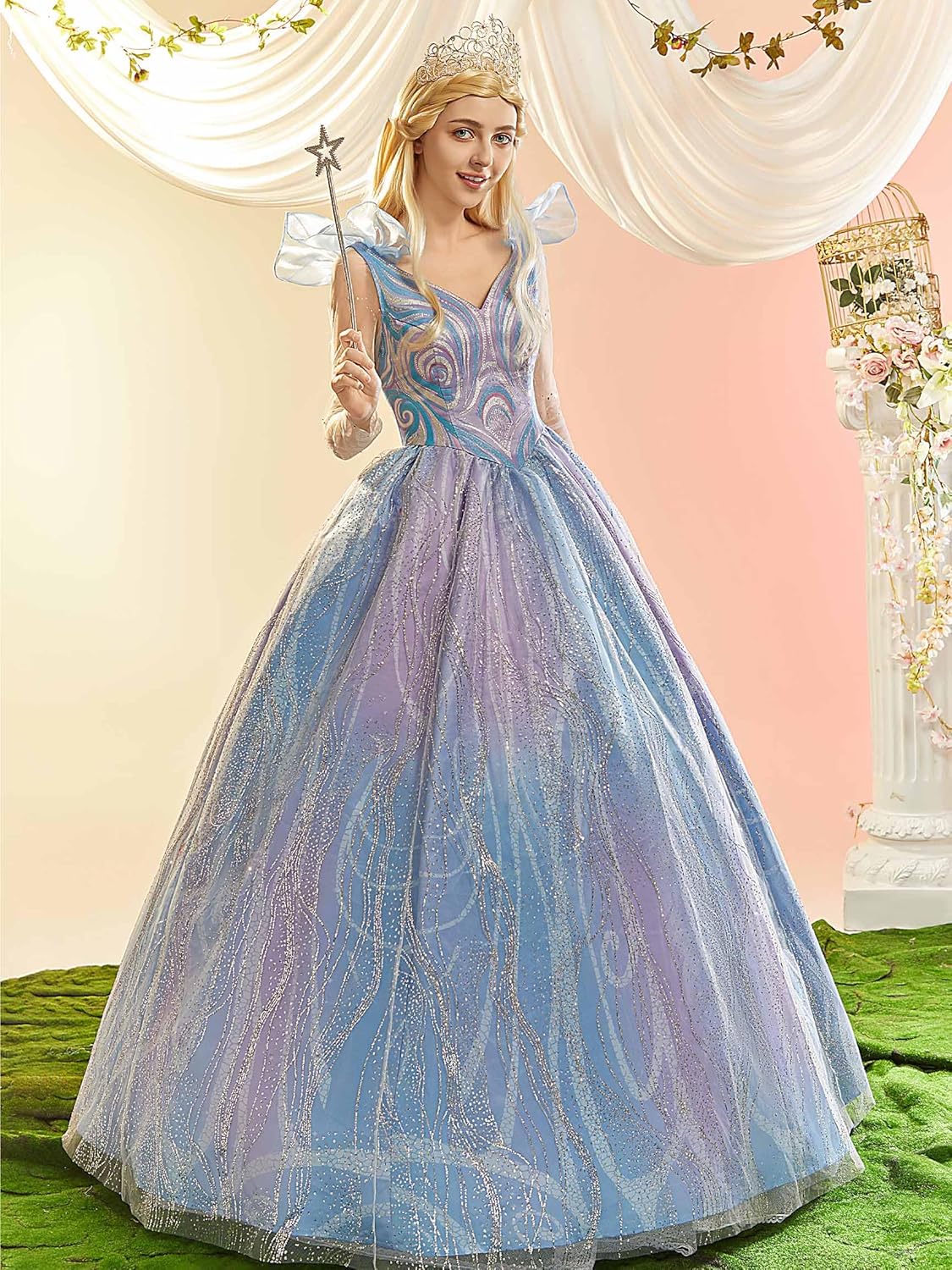 haikyuu Women Good Witch Cosplay Costume Princess Evening Prom Ball Gowns A Line Fantasy Formal Dress Long Sleeve
