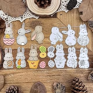 Lovely Bunny Metal Die Cuts,Easter Bunny Animal Rabbit Egg Frame Cutting Dies Cut Stencils Template for DIY Photo Decorative Embossing Paper Dies for Scrapbooking Card Making - Buy now