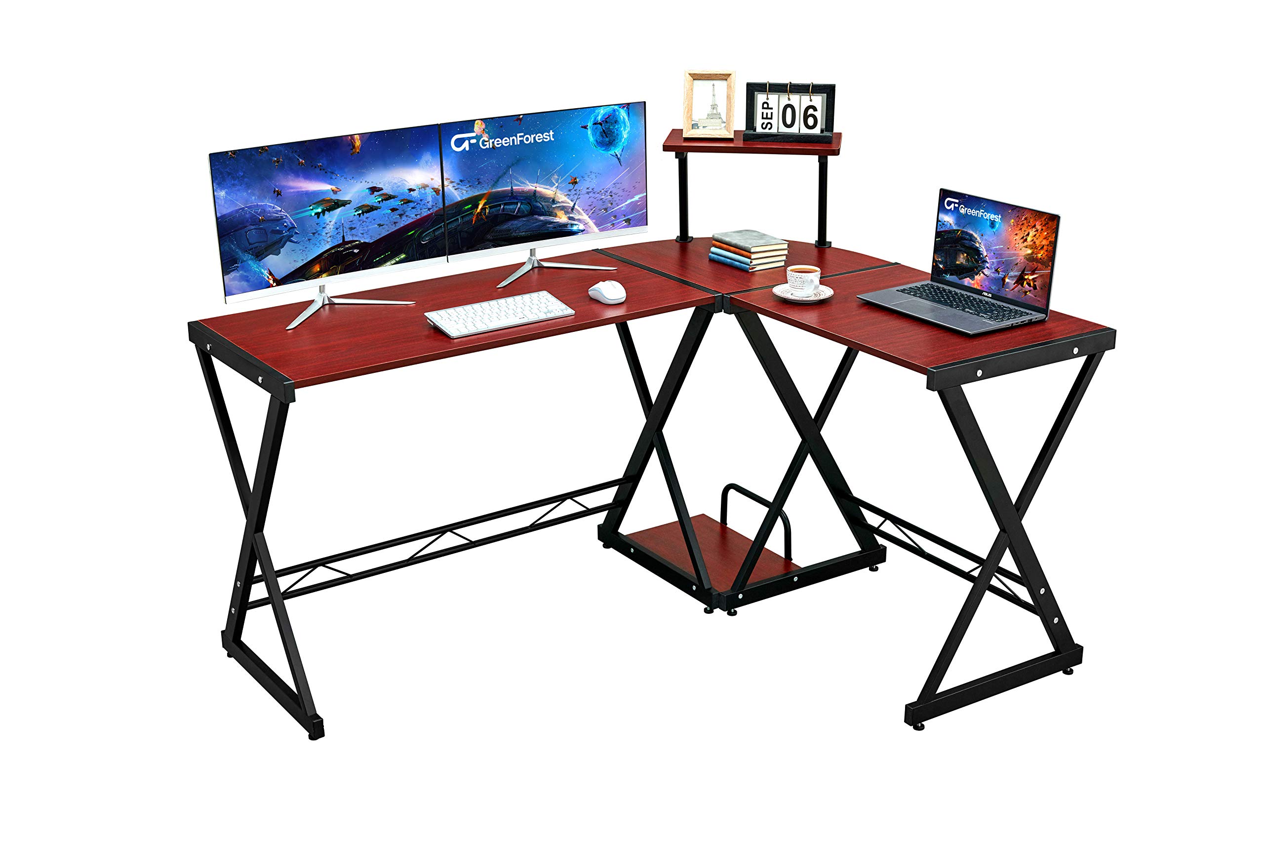 Buy GreenForest L Shaped Computer Desk Reversible Corner Computer Desk