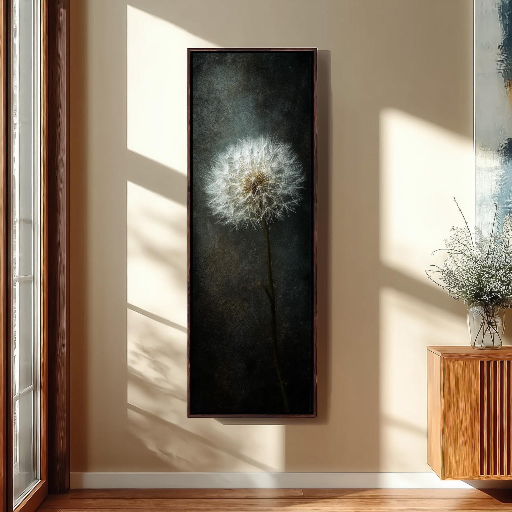 XBTYKPB Flower Wall Art, Tall Narrow Vertical Canvas, Botanical Long Framed Print, Farmhouse Black and White Home Decor Painting(30x90cm/Frameless)