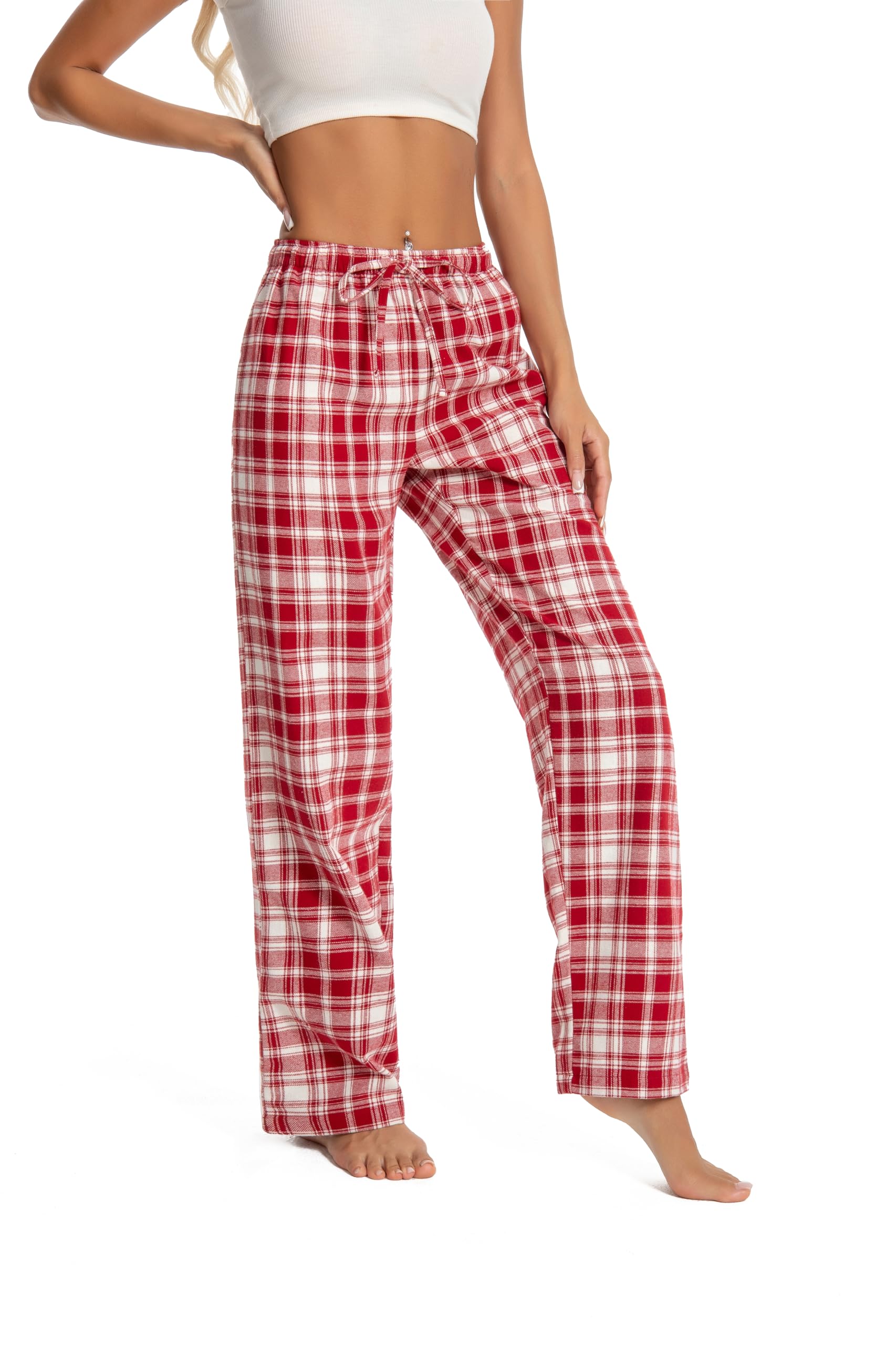 Damskie 100% bawełna super miękka pijama/spodnie wypoczynkowe z kieszeniami