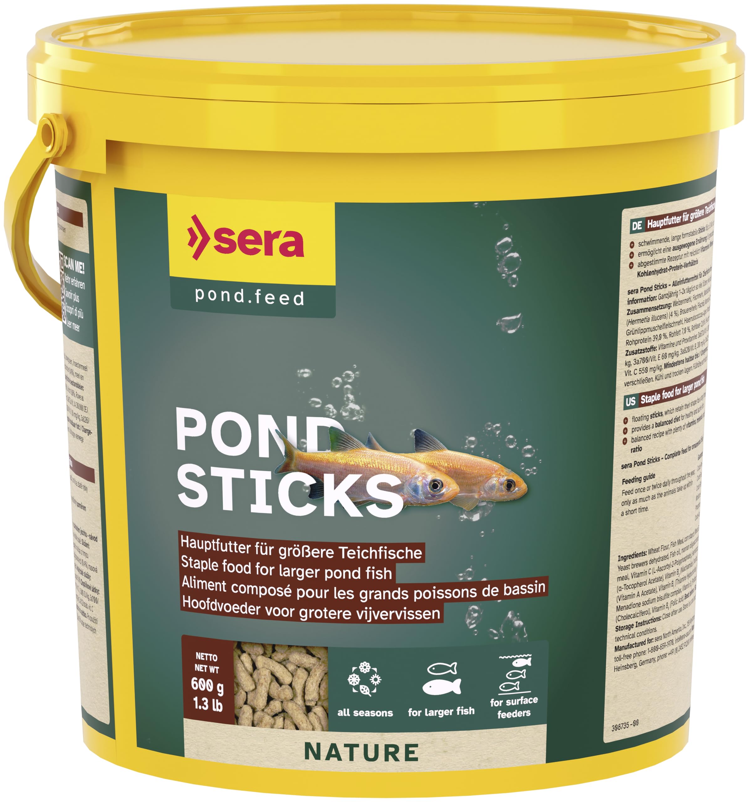 Sera Nature Alimento Granulado para Peces Ornamentales, 600 g