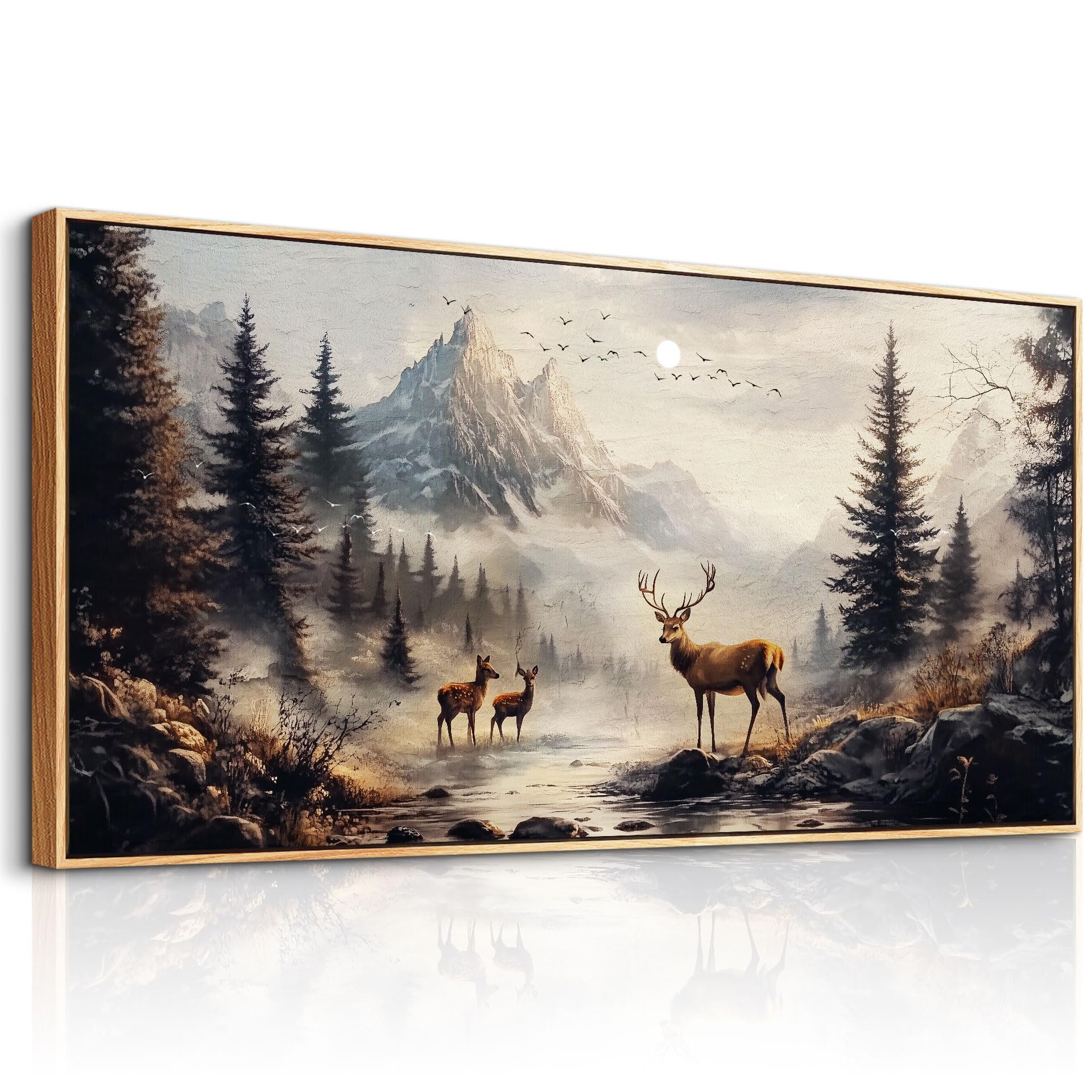 JHHUAMO Tableau Decoration Murale Moderne Montagne Chambre Cadre 50x100 cm