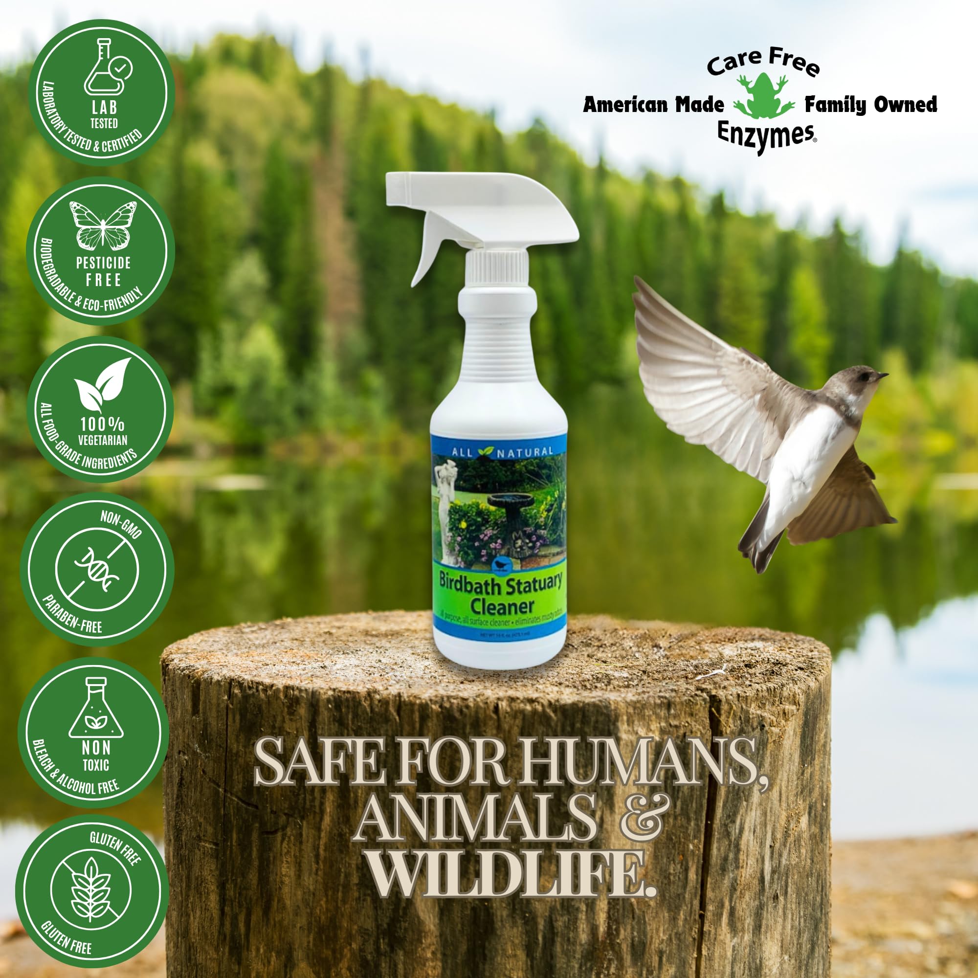 Carefree 98510 - Limpiador para baño de pájaros y acondicionador, 453 ml