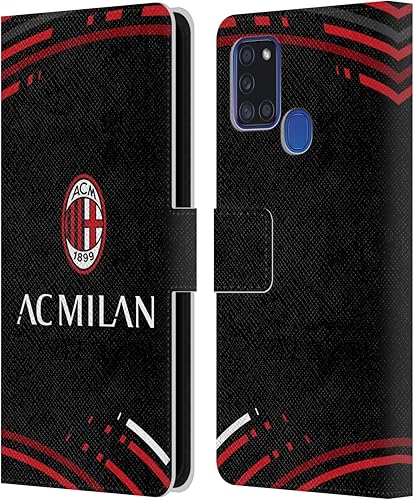 Vista 319 de Head Case Designs Funda de cuero con licencia oficial de AC Milan con diseño de camuflaje digital, compatible con Samsung Galaxy S22 Ultra 5G