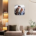 Horloge murale personnalisée, Horloges murales de photo pour le salon Décor avec photo, Horloge photo personnalisée, Cadeau personnalisé pour l'anniversaire de mariage Saint Valentin convient au salon cuisine salle de bain