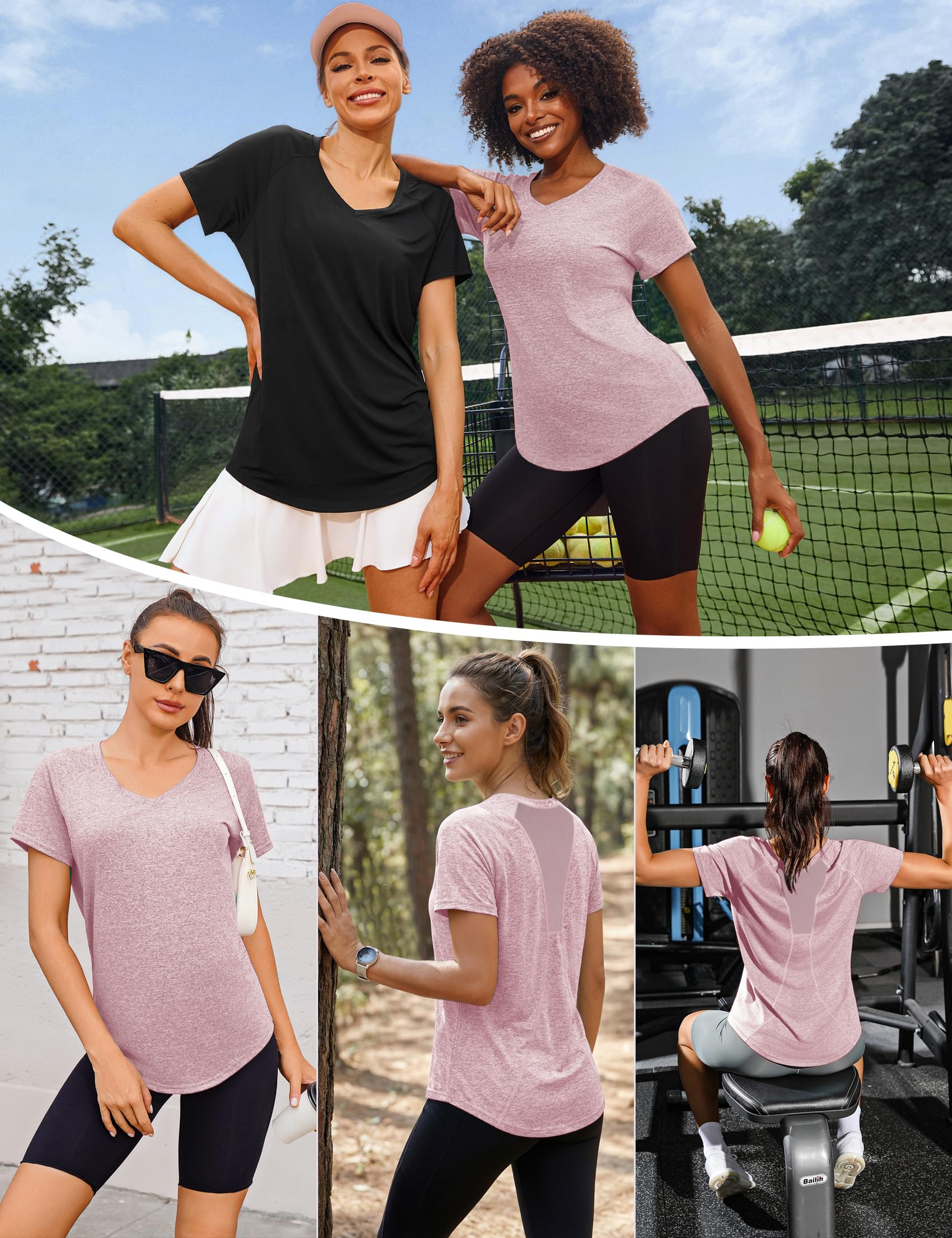 Camiseta Deportivo Mujer Camiseta de Manga Corta Camiseta Holgada de Secado Rápido Camisetas de Malla Mujer Yoga Fitness Top Ropa Deportiva Entrenamiento Atlético