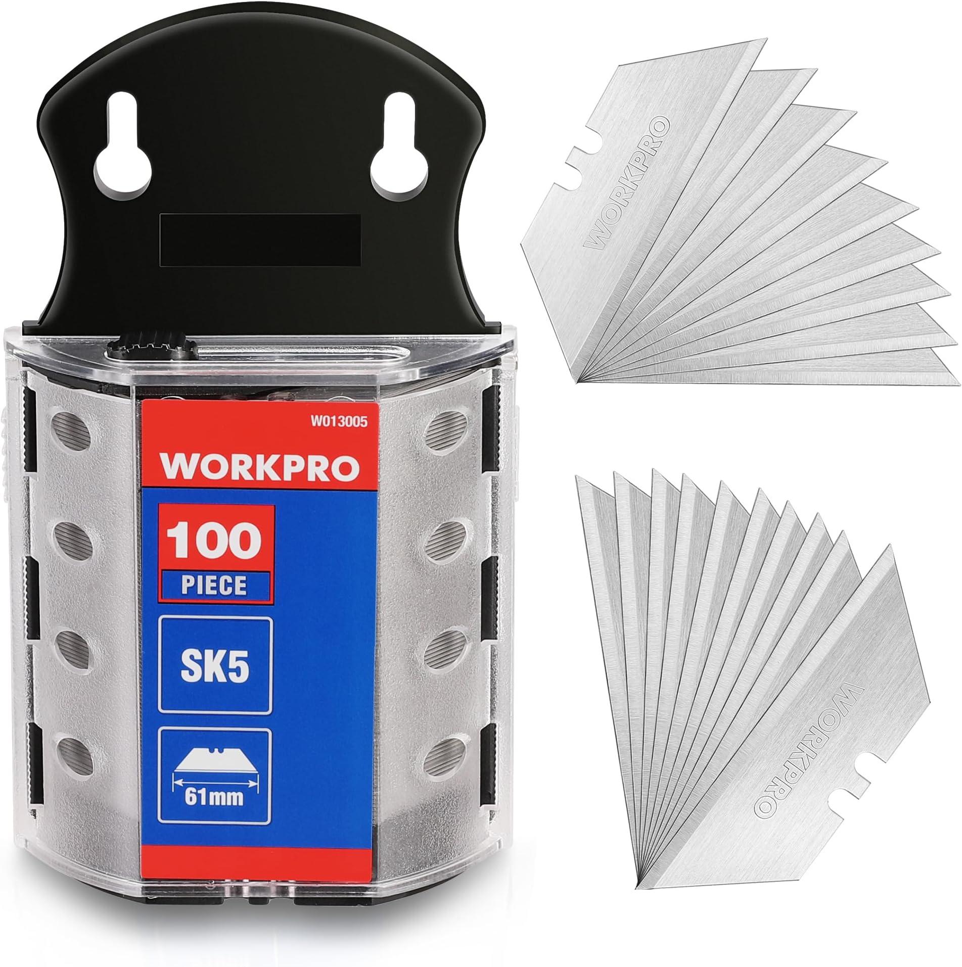 WorkPro SK5 スチール製ユーティリティナイフブレード100枚パック