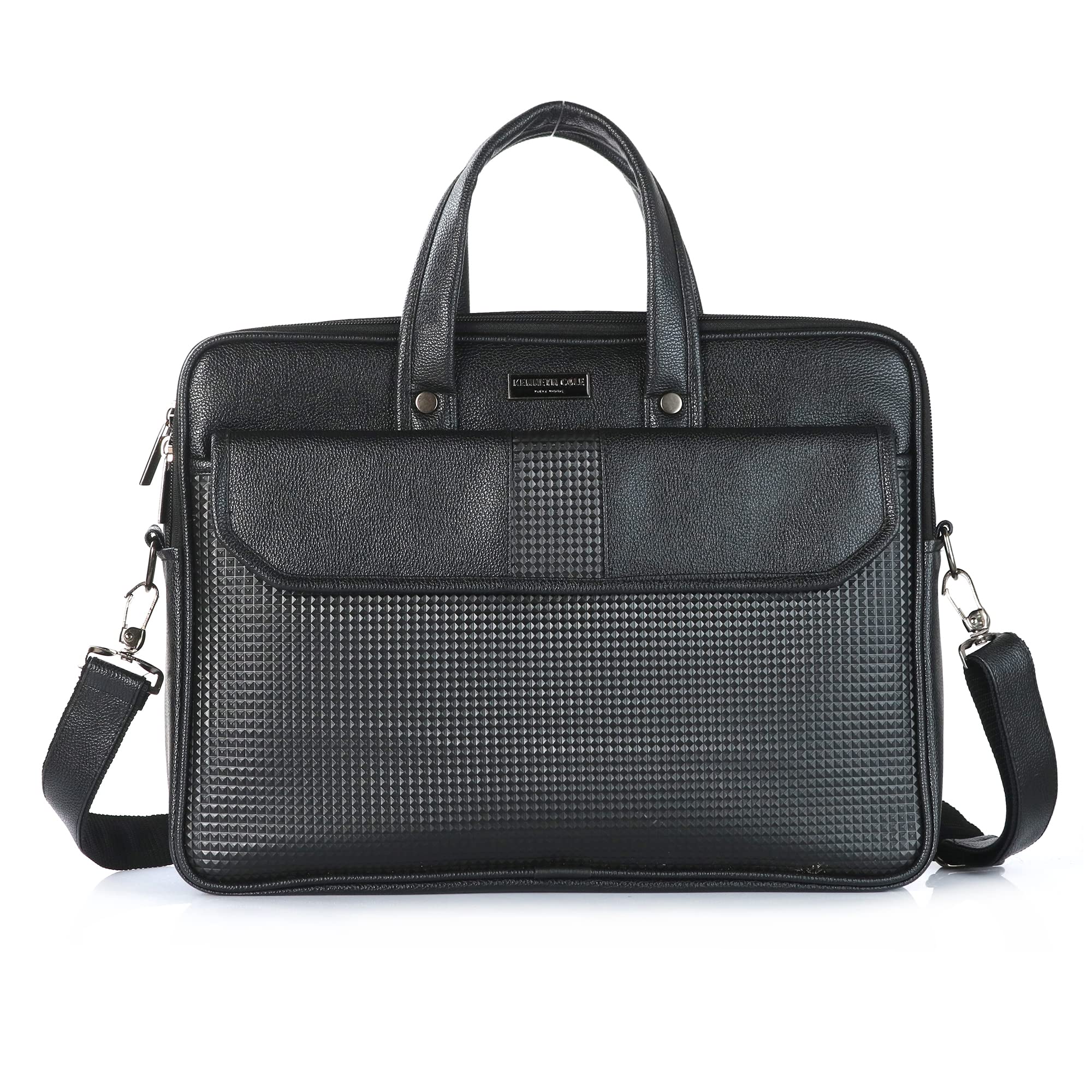 KENNETH COLE LEATHERITTE Laptop Bag/Office Bag/Business Bag (Dimensions: 41 * 31 * 10 cm) (Compatible with 38 cm(15 inch Laptop) in Premium Black Color and unique texture. (B0BP229R36) Amazon Price History, Amazon Price Tracker